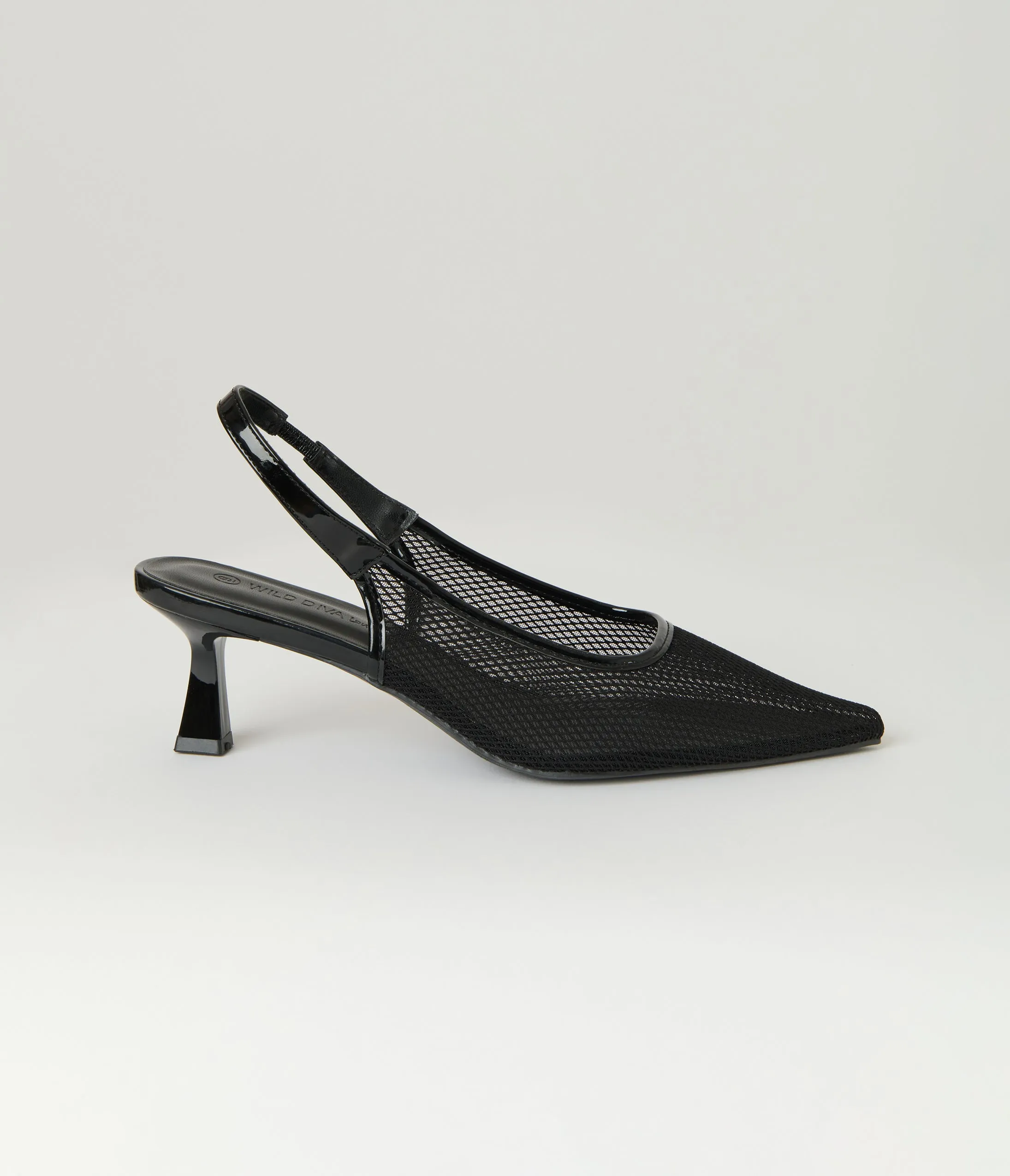 Black Mesh Pointed Toe Slingback Pumps sold by Unique Vintage product image thumbnail 3