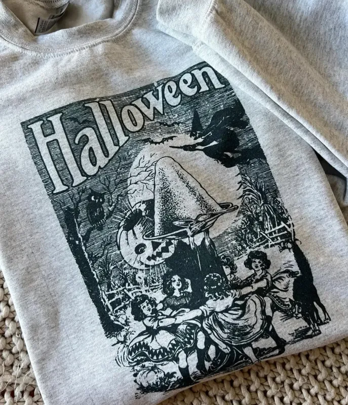 Vintage Style Halloween Party Graphic Sweatshirt sold by Unique Vintage