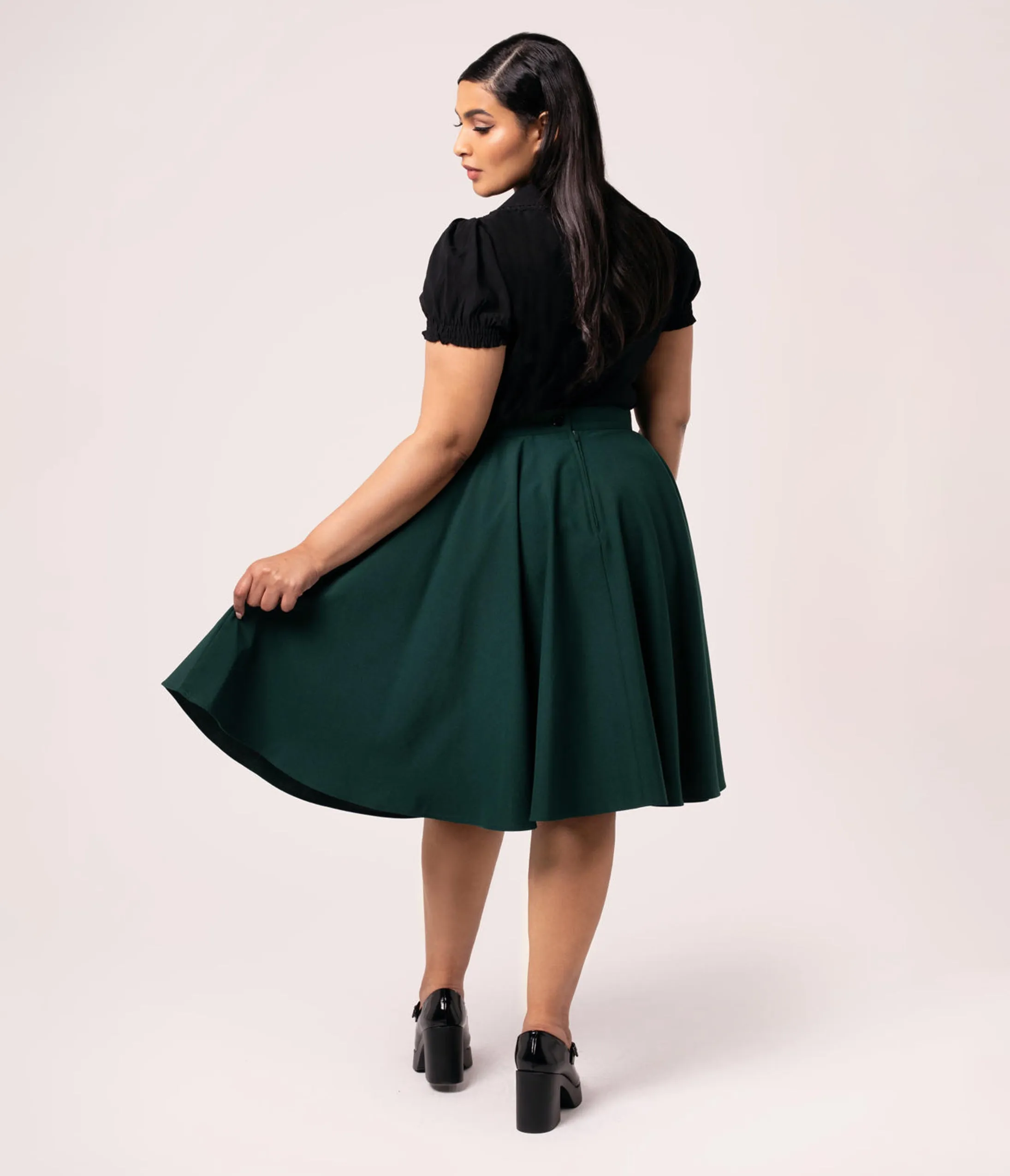 Hell Bunny Green Jessica Swing Skirt sold by Unique Vintage product image thumbnail 3