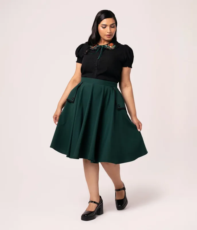 Hell Bunny Green Jessica Swing Skirt made by Unique Vintage