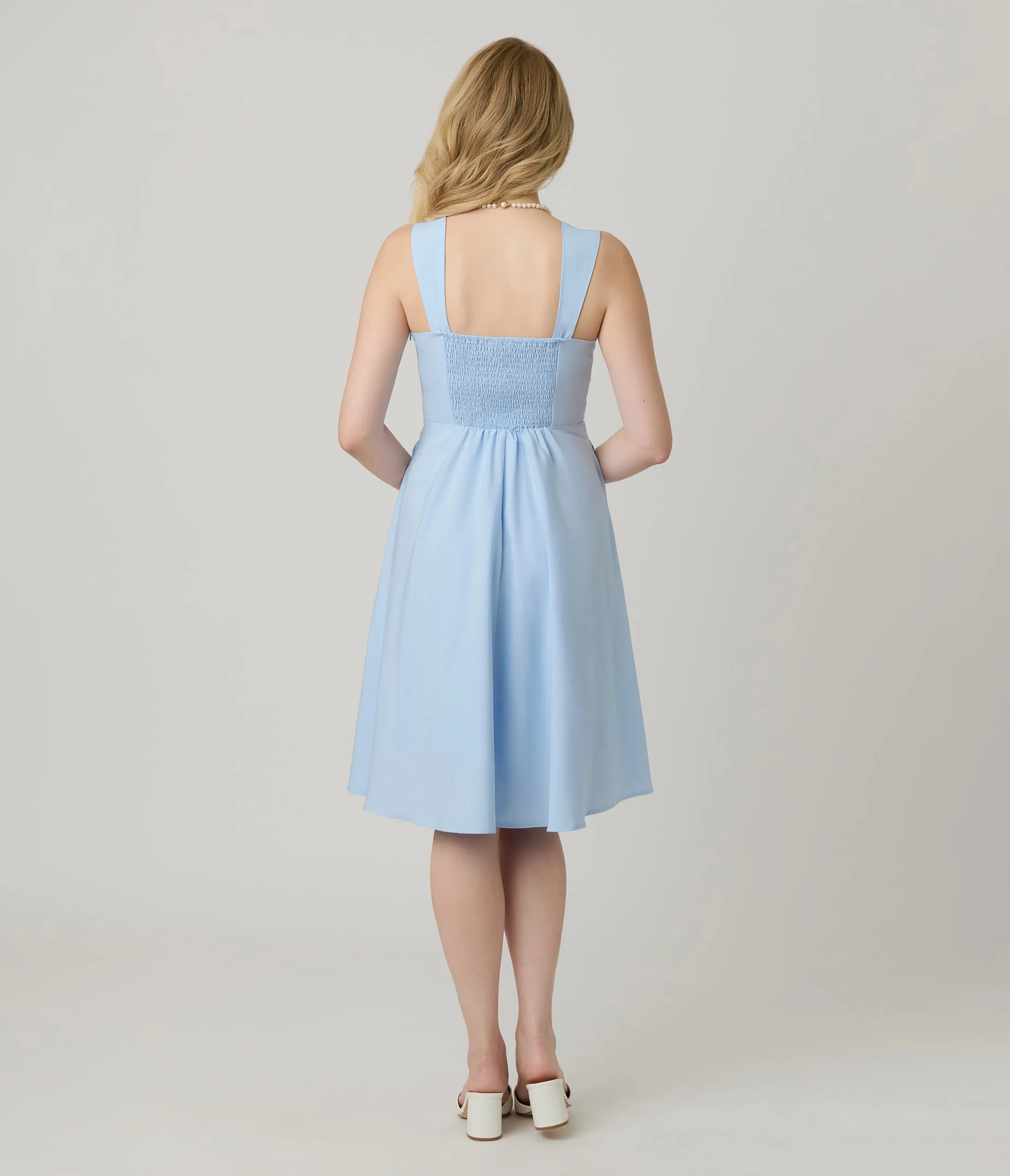Light Blue Sleeveless Fit & Flare Dress sold by Unique Vintage product image thumbnail 2
