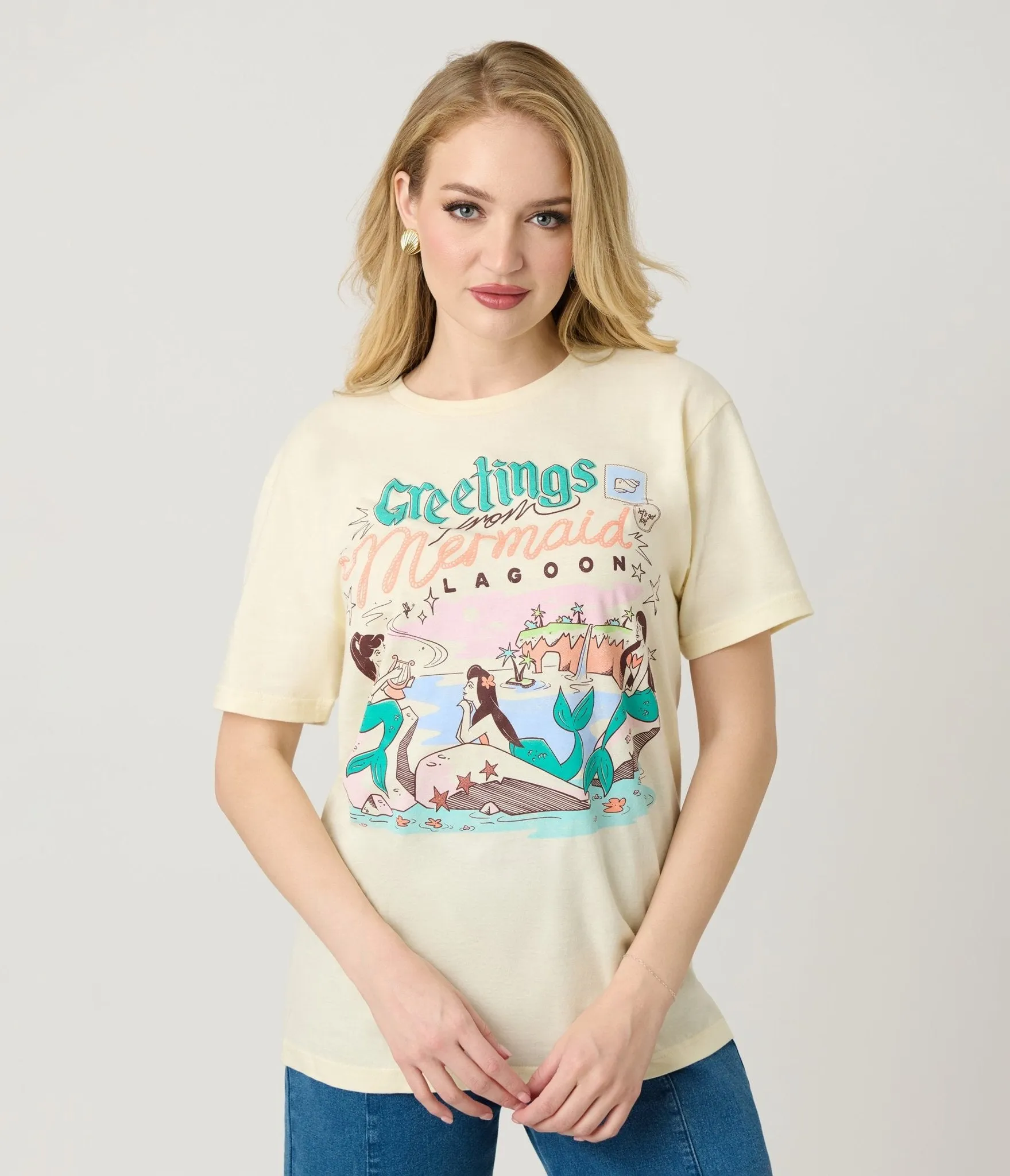 The Lost Bros Greetings From The Mermaid Lagoon Unisex Graphic Tee sold by Unique Vintage product image thumbnail 3