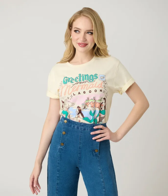 The Lost Bros Greetings From The Mermaid Lagoon Unisex Graphic Tee sold by Unique Vintage