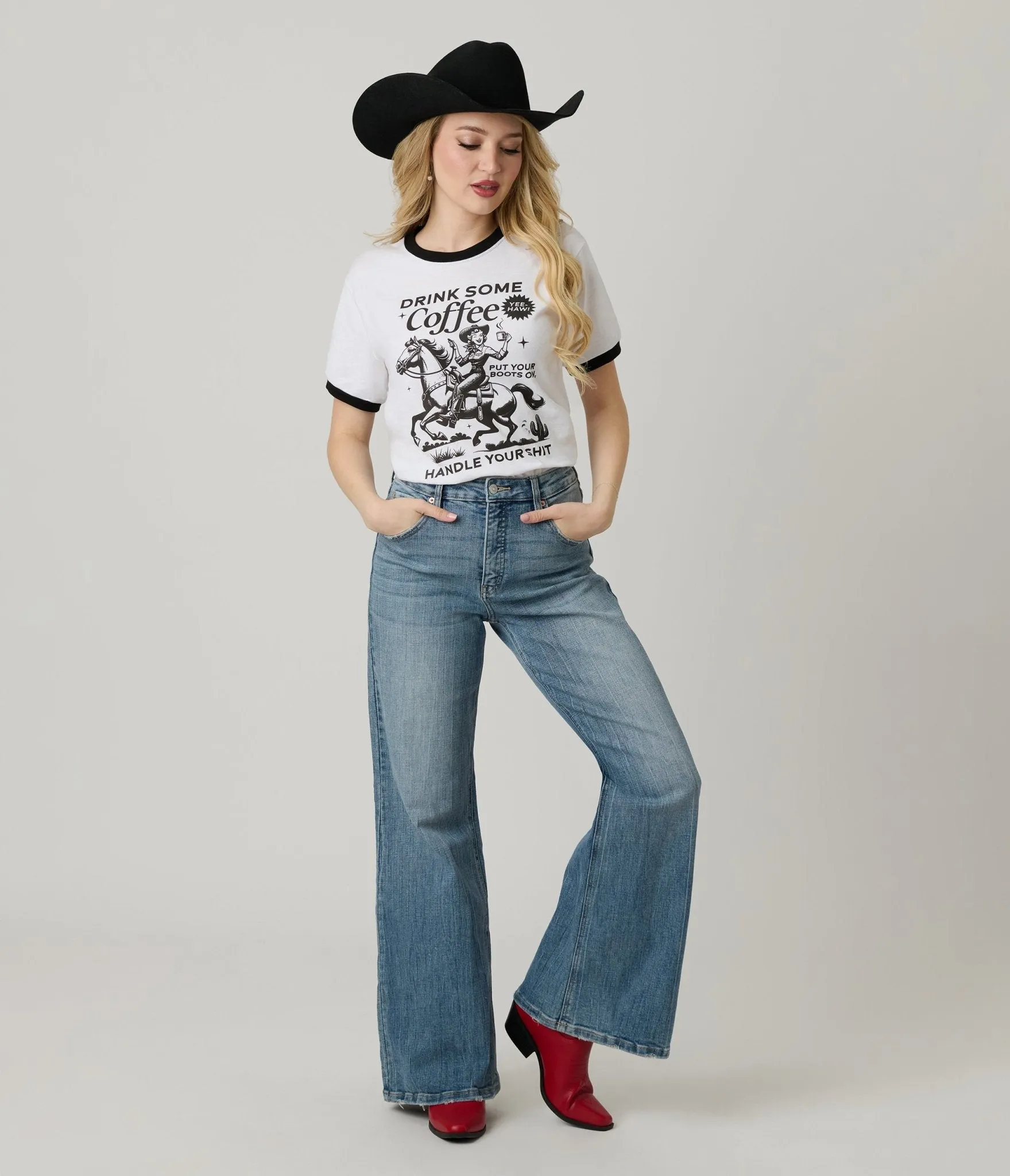 Handle Your Shit Unisex Graphic Ringer Tee sold by Unique Vintage product image thumbnail 4