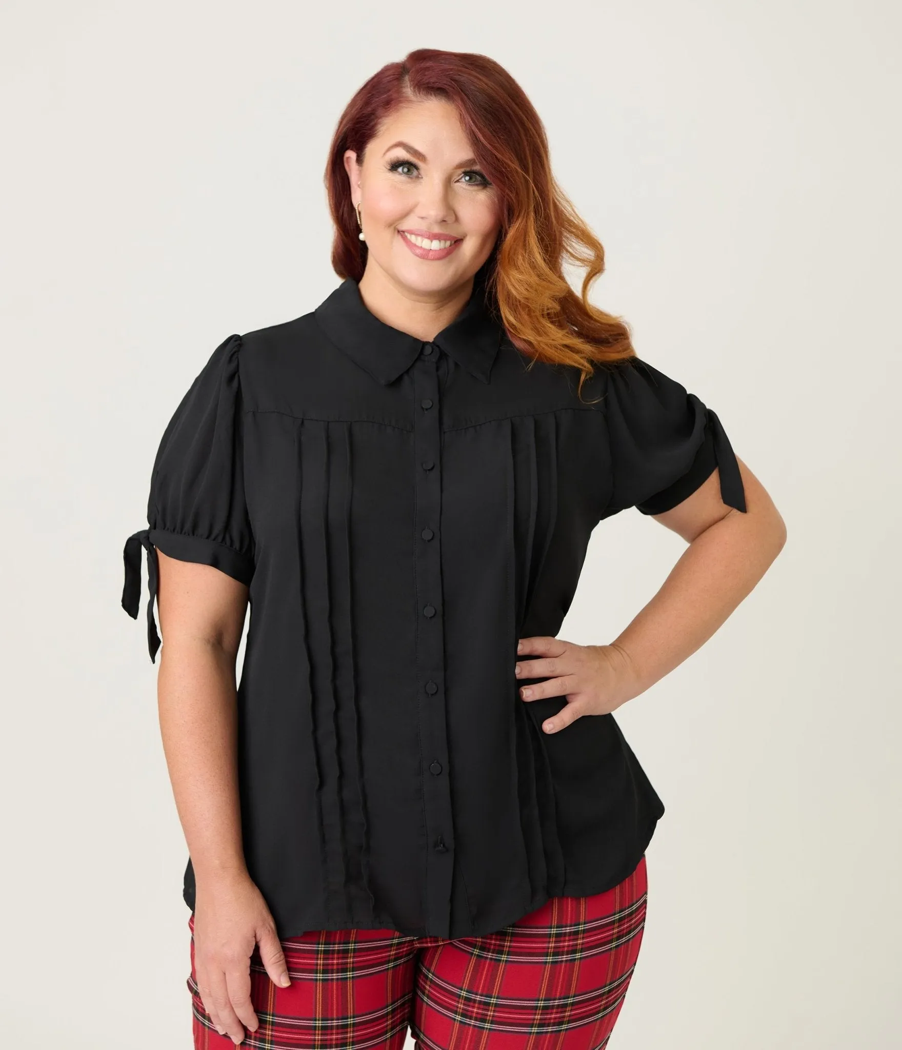 Unique Vintage Plus Size Black Colvin Blouse sold by Unique Vintage product image thumbnail 3