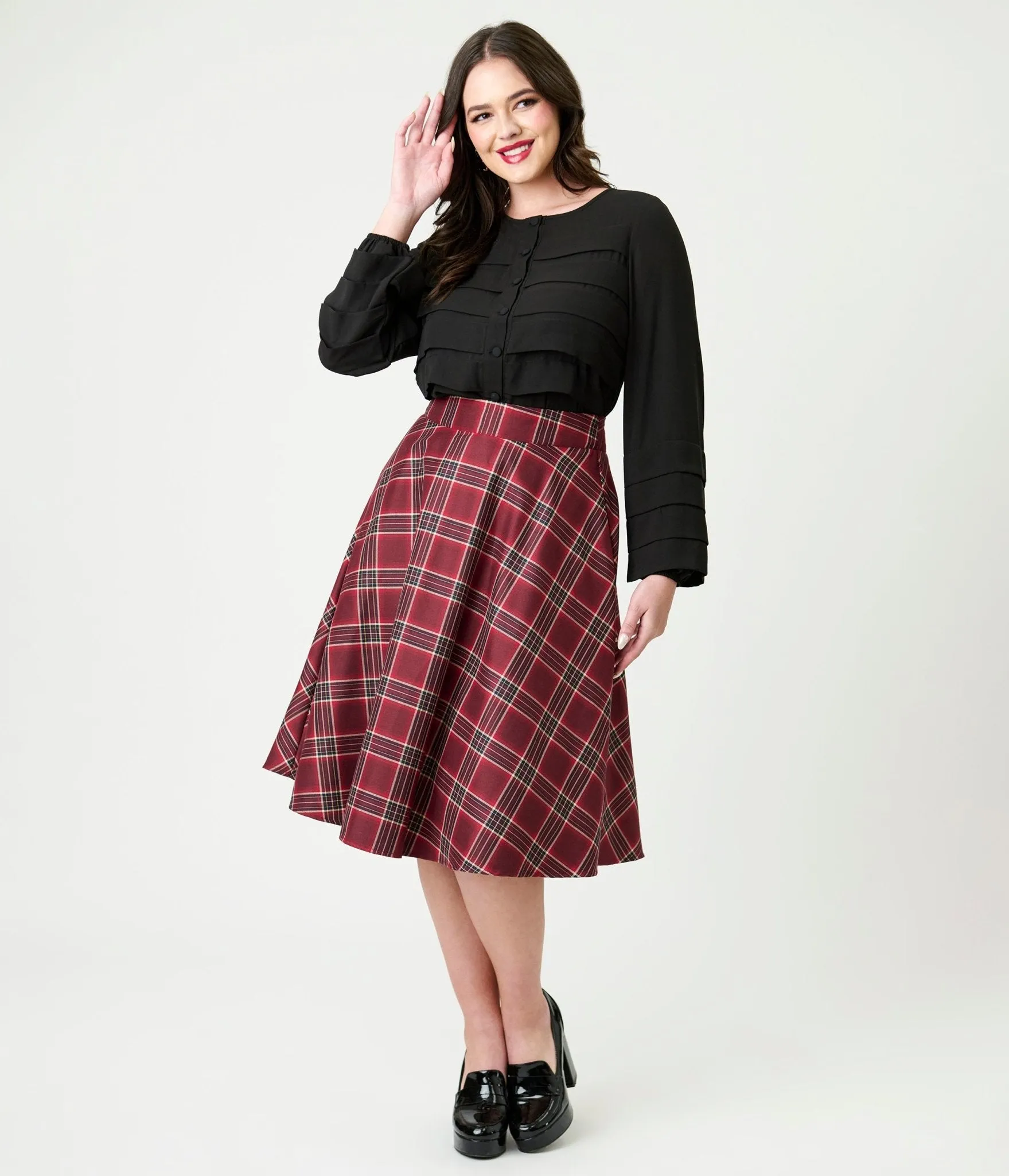 Smak Parlour Black Pleated Front Blouse sold by Unique Vintage product image thumbnail 4