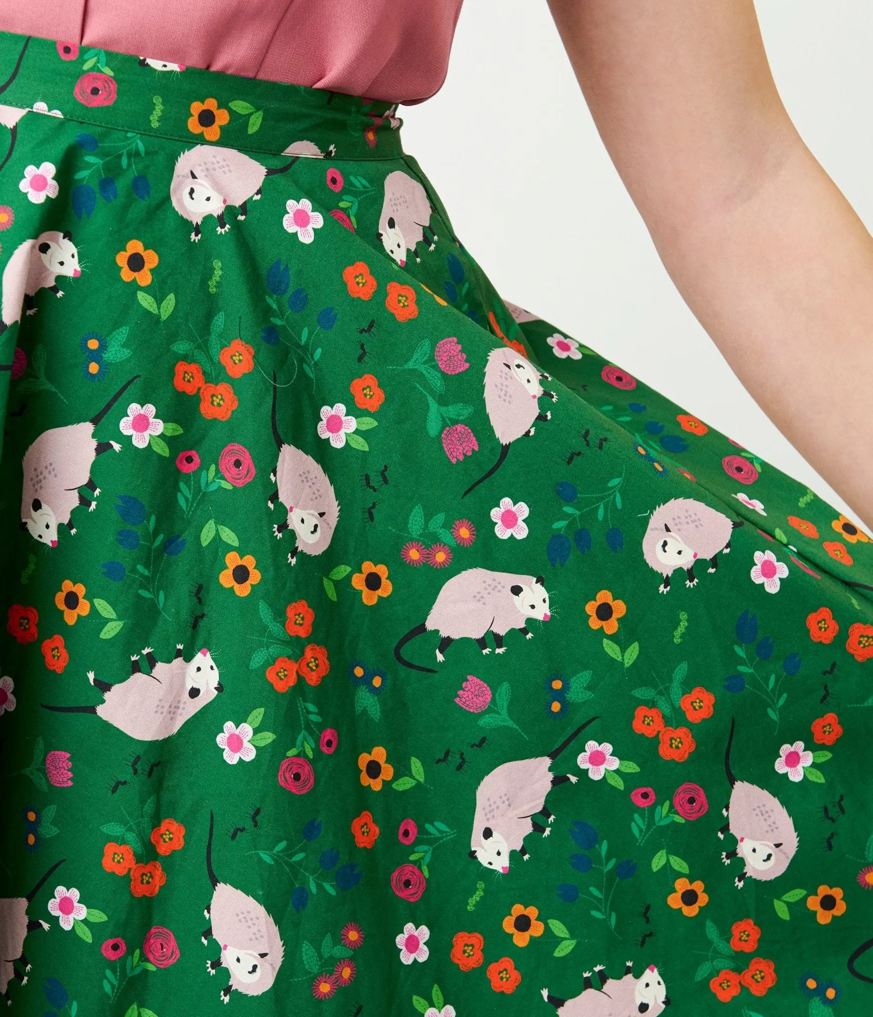 Magnolia Place Green Awesome Opossum Sally Swing Skirt sold by Unique Vintage product image thumbnail 5