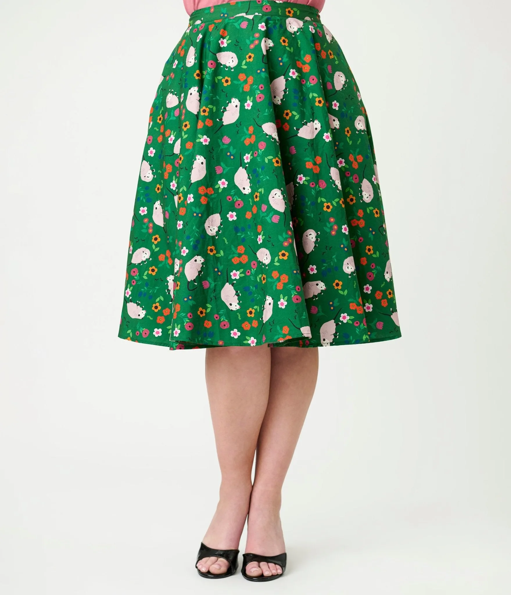 Magnolia Place Green Awesome Opossum Sally Swing Skirt sold by Unique Vintage product image thumbnail 2