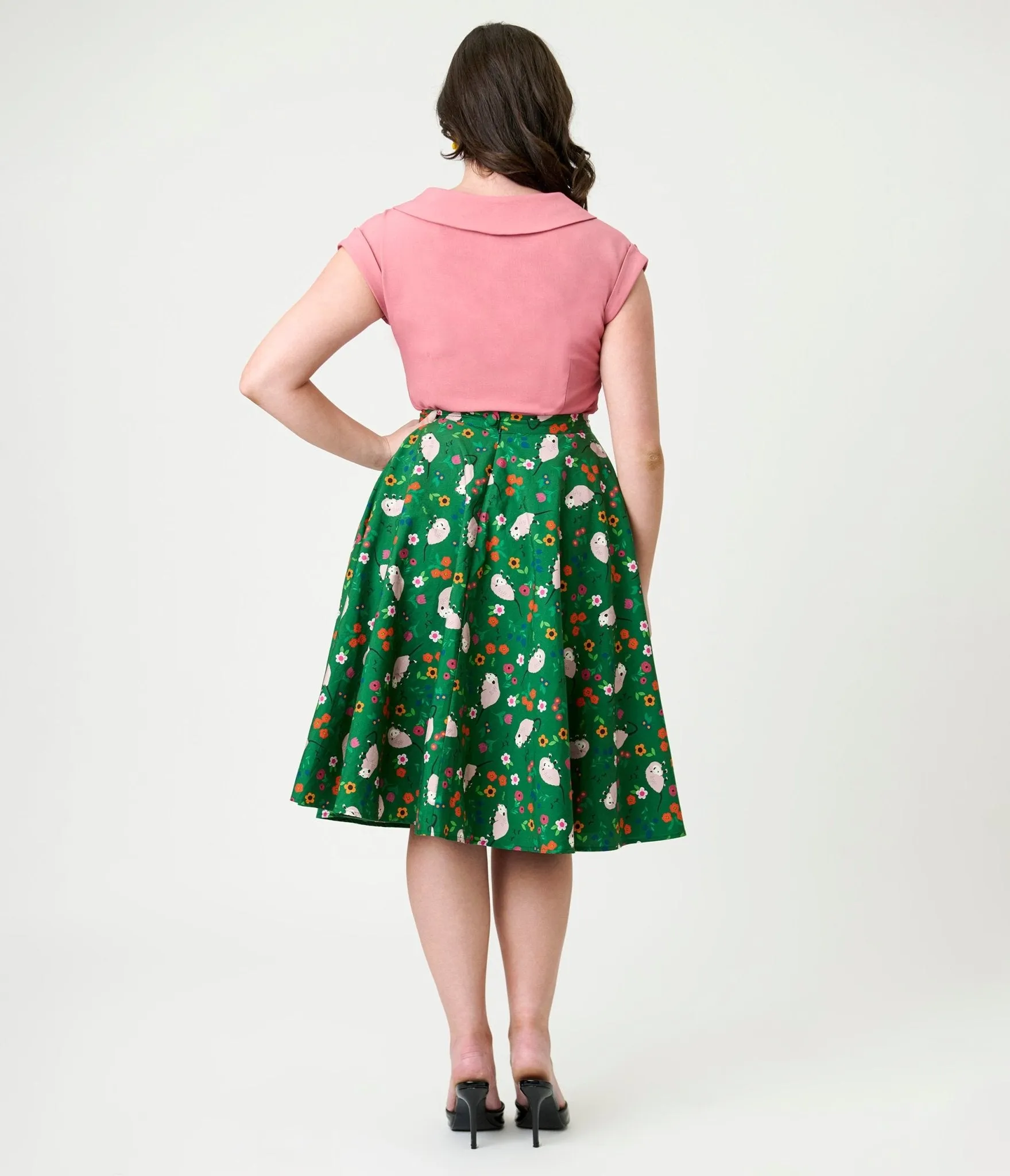 Magnolia Place Green Awesome Opossum Sally Swing Skirt sold by Unique Vintage product image thumbnail 3
