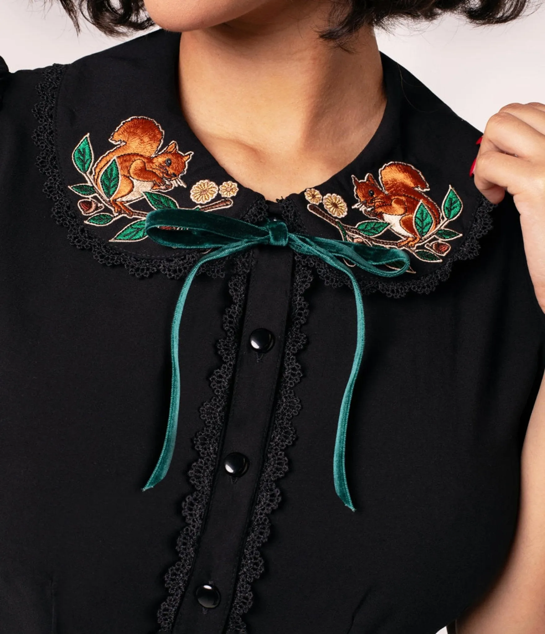 Hell Bunny Black Squirrel Blouse sold by Unique Vintage product image thumbnail 2