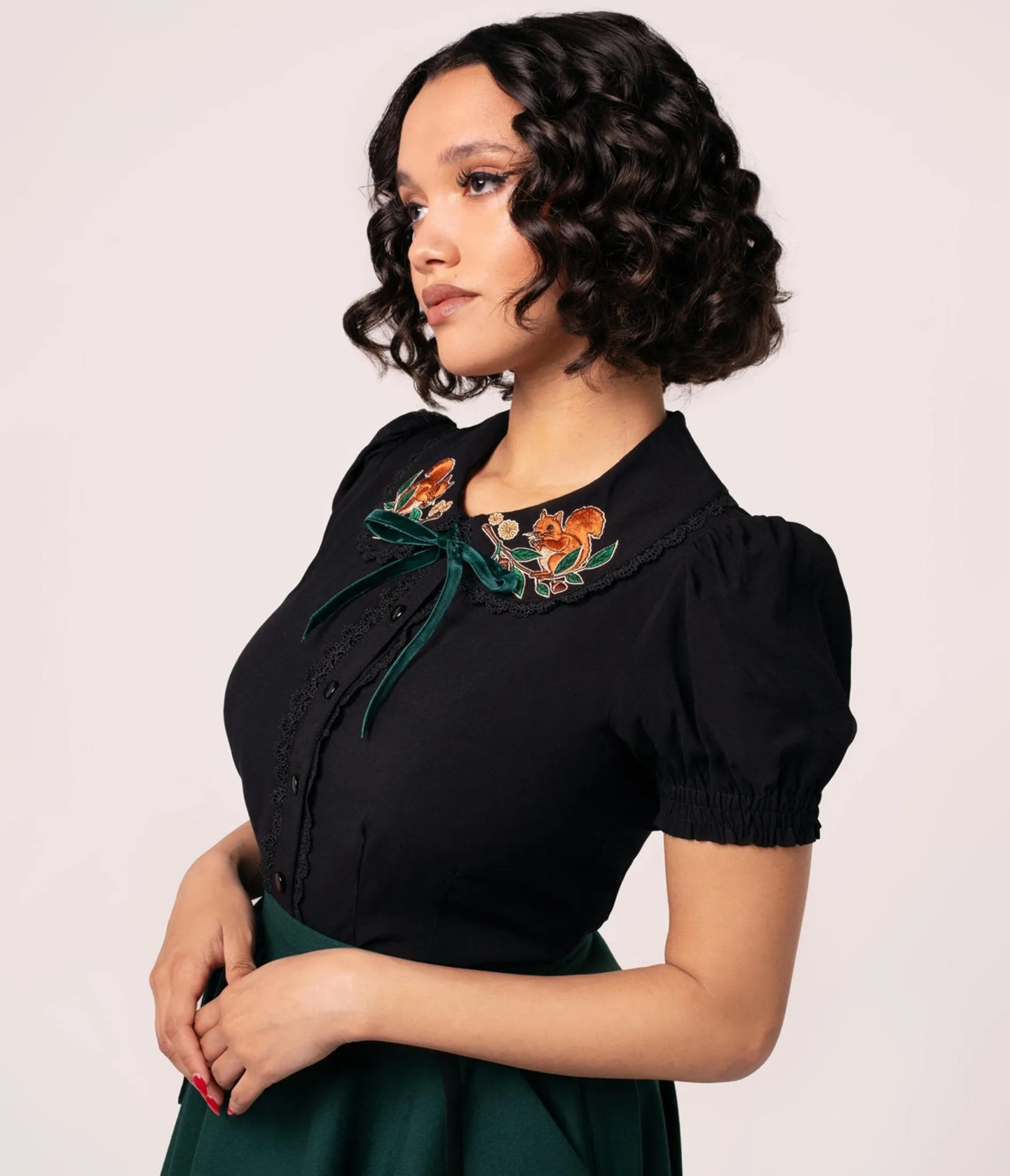 Hell Bunny Black Squirrel Blouse sold by Unique Vintage product image thumbnail 3