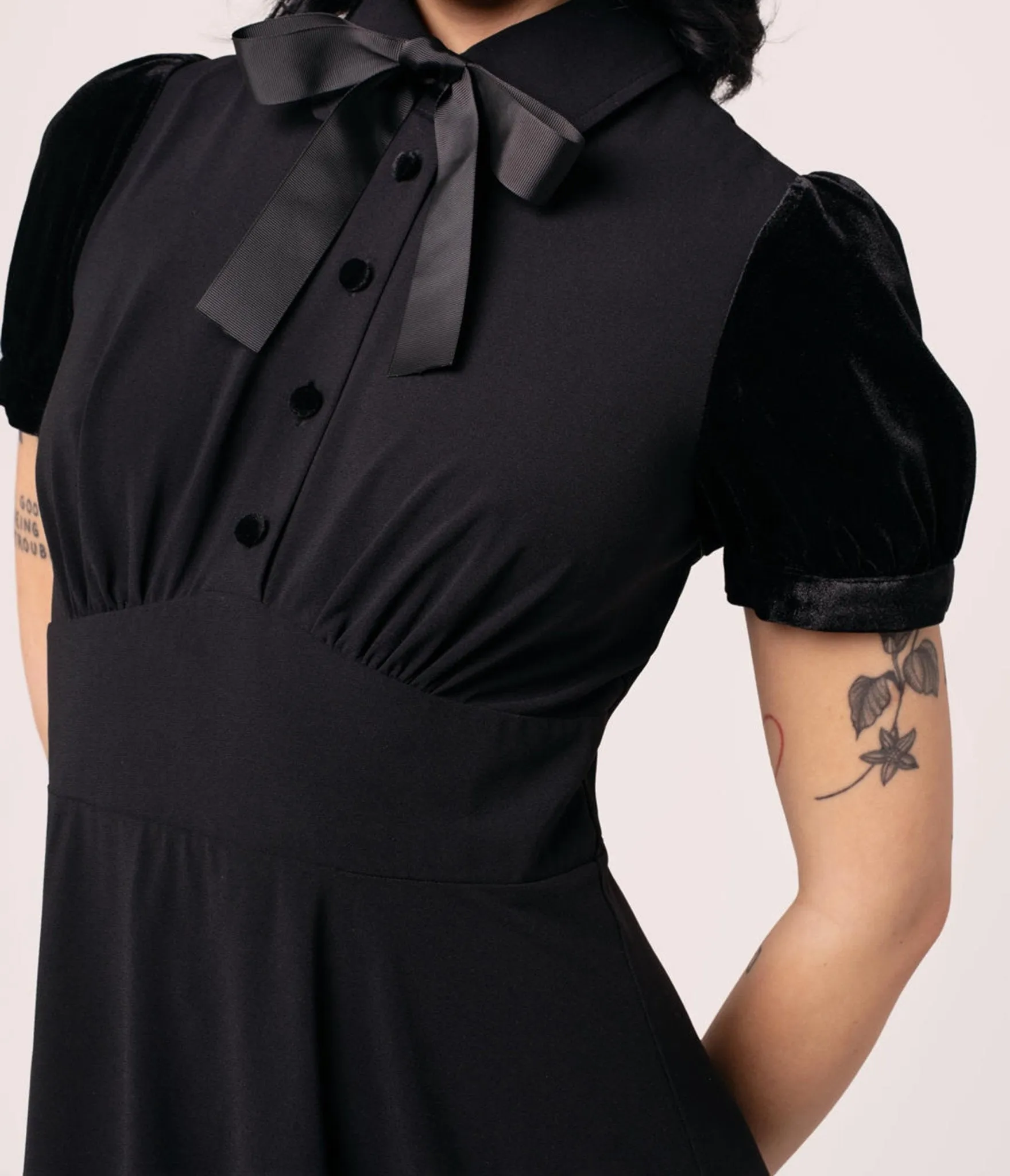 Hell Bunny Black Andrea Flare Dress sold by Unique Vintage product image thumbnail 3