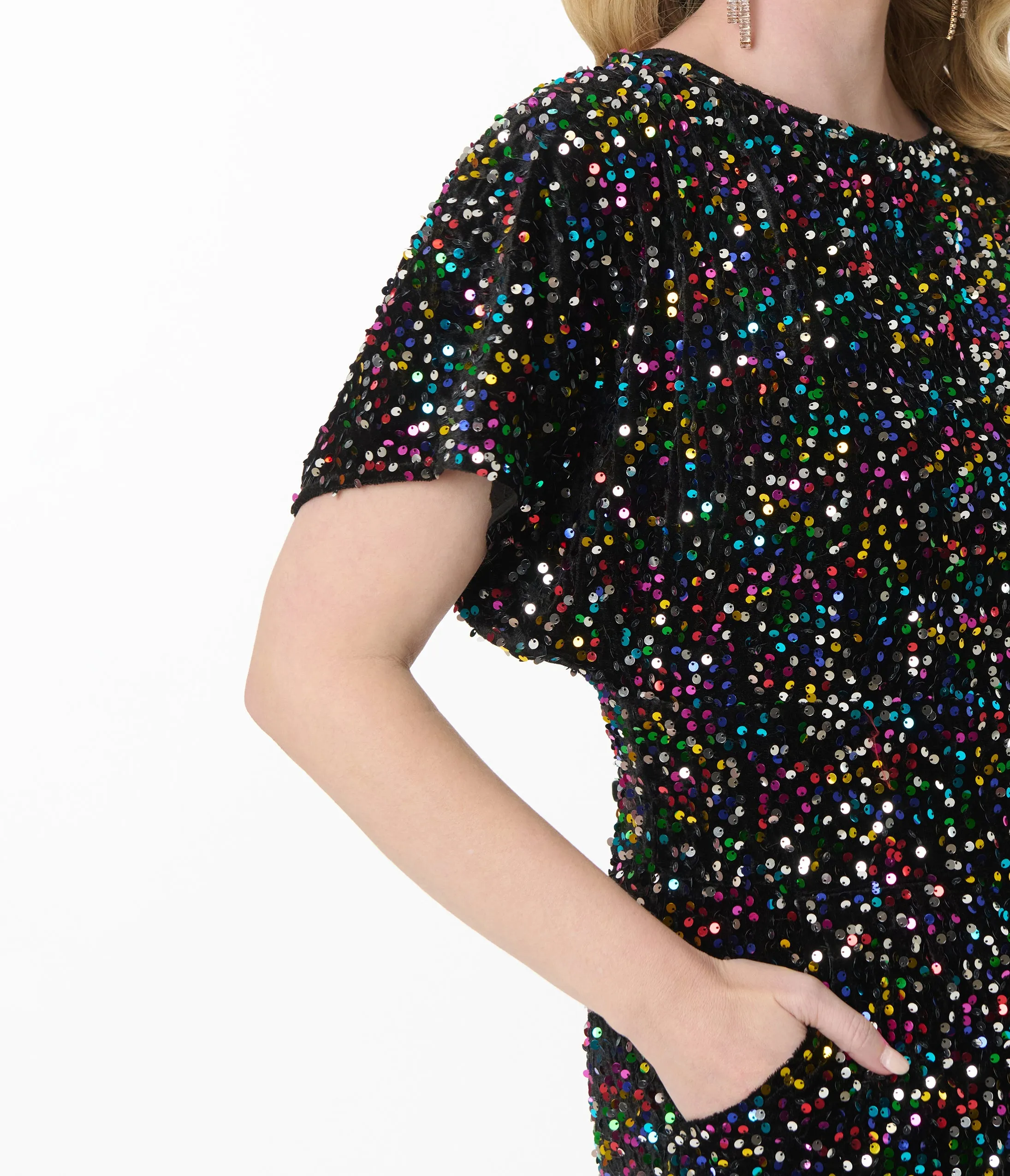 Smak Parlour Rainbow Sequin Wide Leg Jumpsuit sold by Unique Vintage product image thumbnail 2