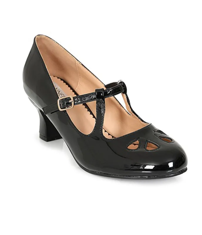 Banned Black Patent Leatherette Mary Jane Heels sold by Unique Vintage