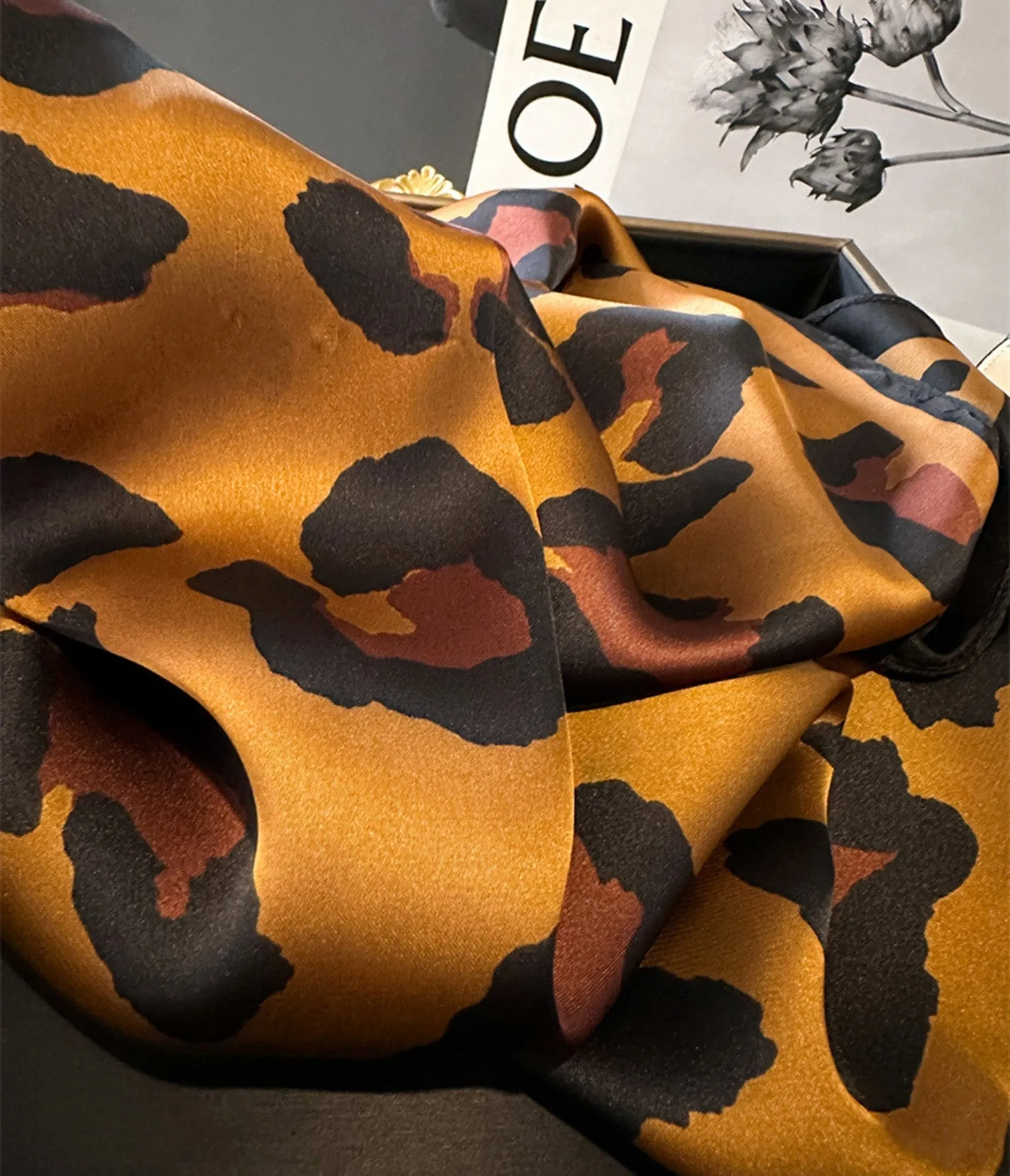 Leopard Print Satin Hair Scarf sold by Unique Vintage product image thumbnail 2