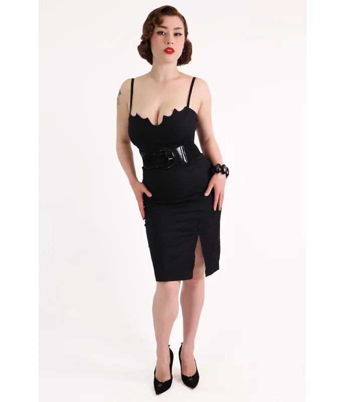 Bonsai Kitten  Black Bat Wiggle Dress sold by Unique Vintage
