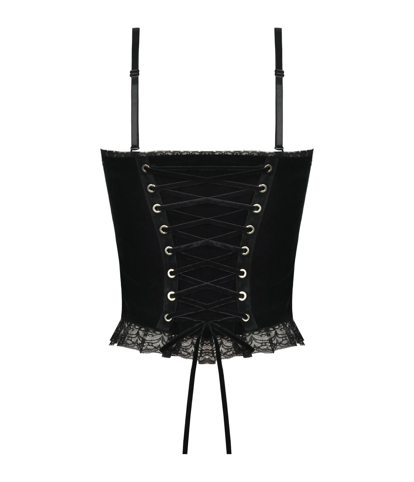 Red & Black Web Lace Corset Top sold by Unique Vintage product image thumbnail 3