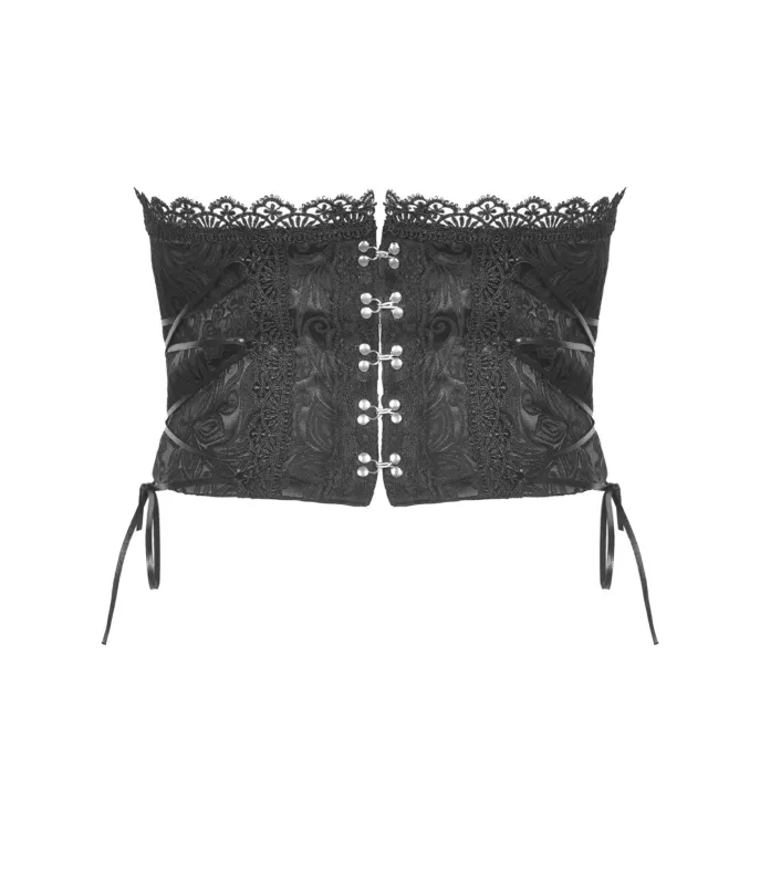 Black Lace Corset sold by Unique Vintage