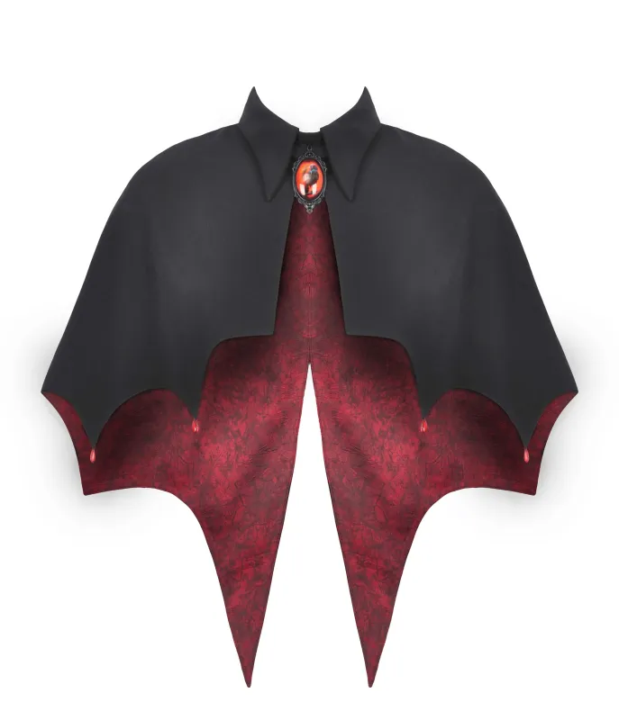 Black Bat Wing Cameo Cape sold by Unique Vintage