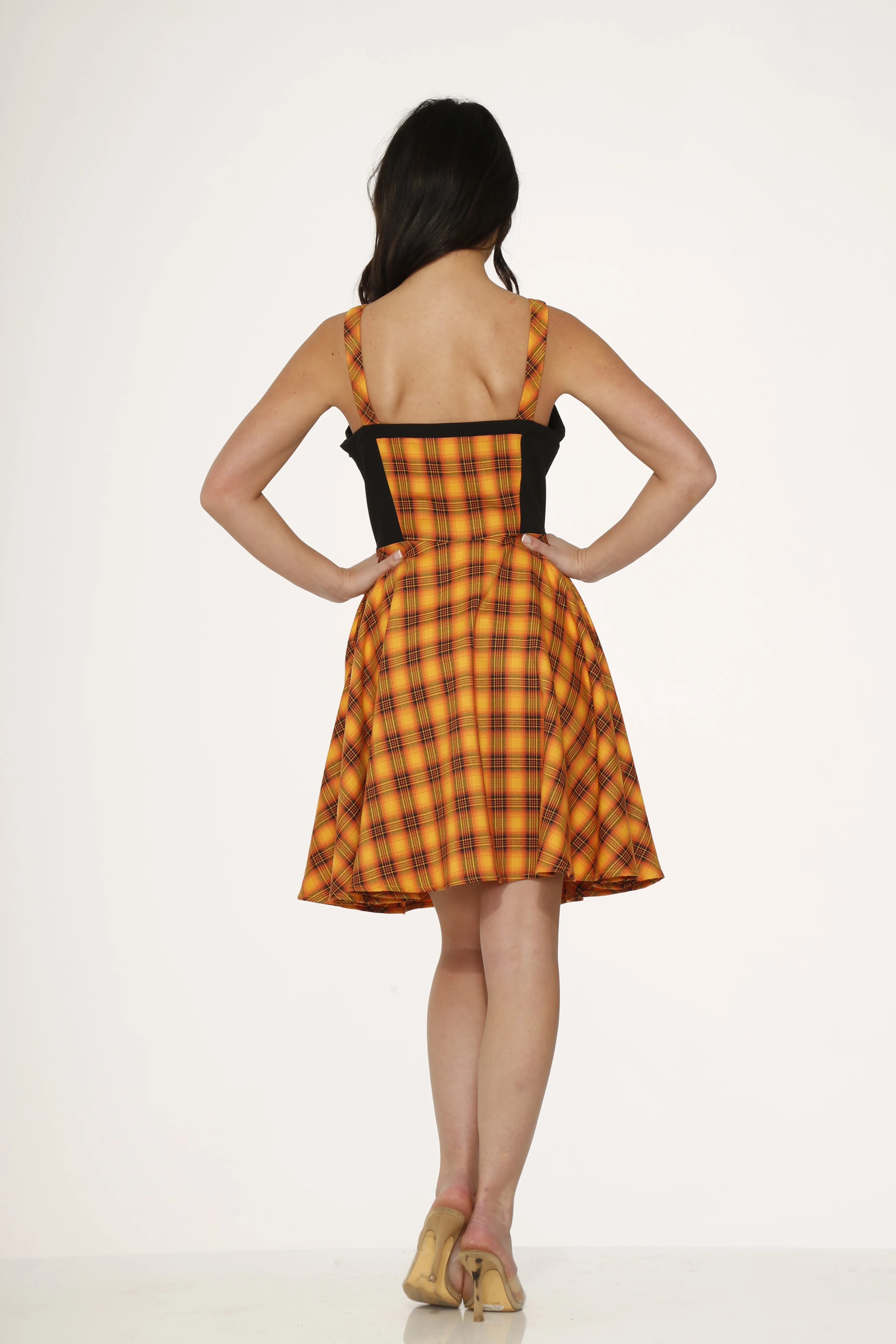 Orange Plaid Sweetheart Swing Dress sold by Unique Vintage product image thumbnail 5