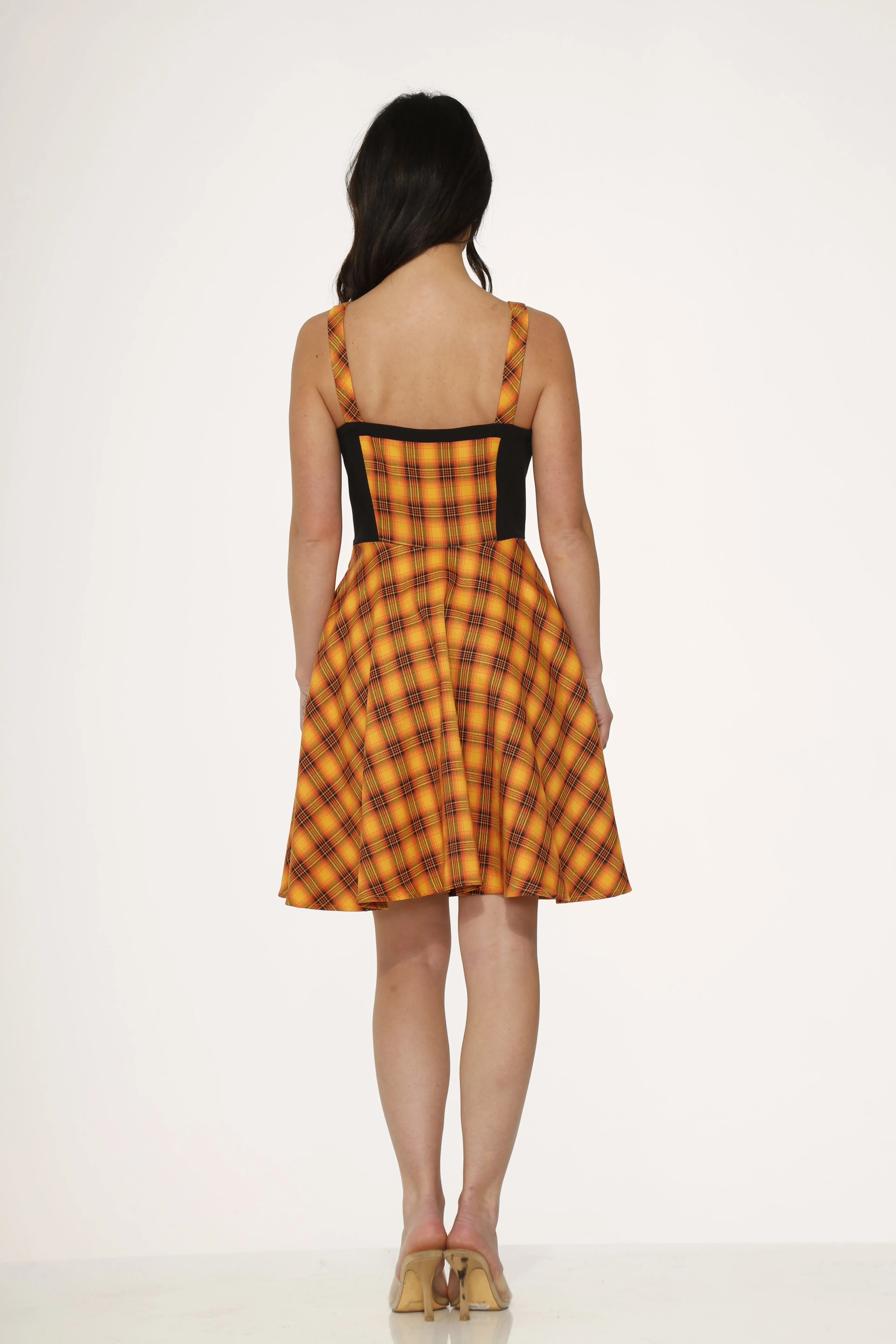 Orange Plaid Sweetheart Swing Dress sold by Unique Vintage product image thumbnail 4