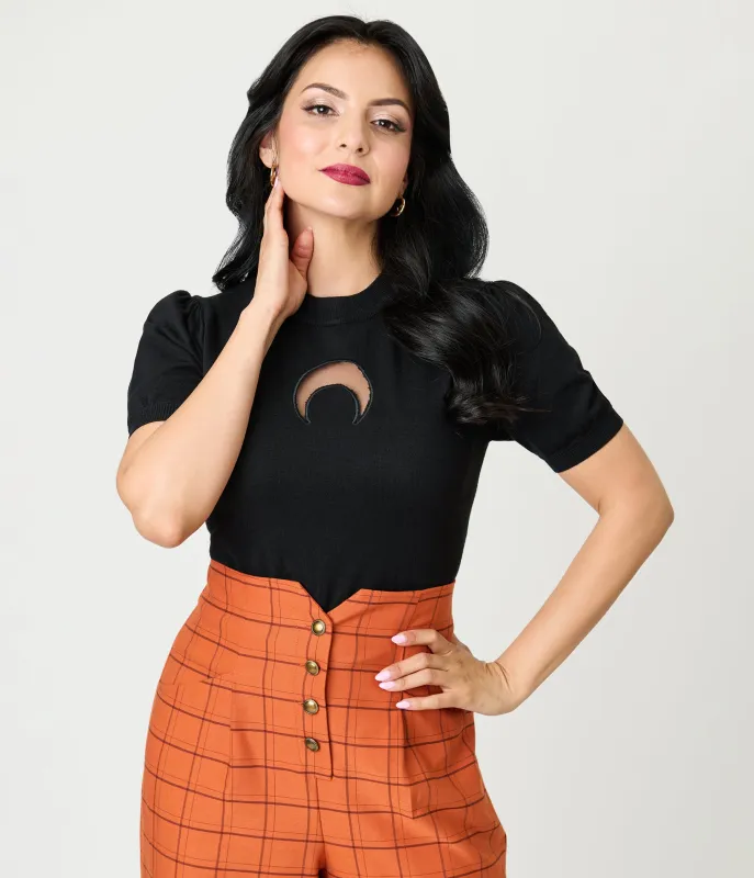 Smak Parlour Black Moon Cutout Sweater sold by Unique Vintage
