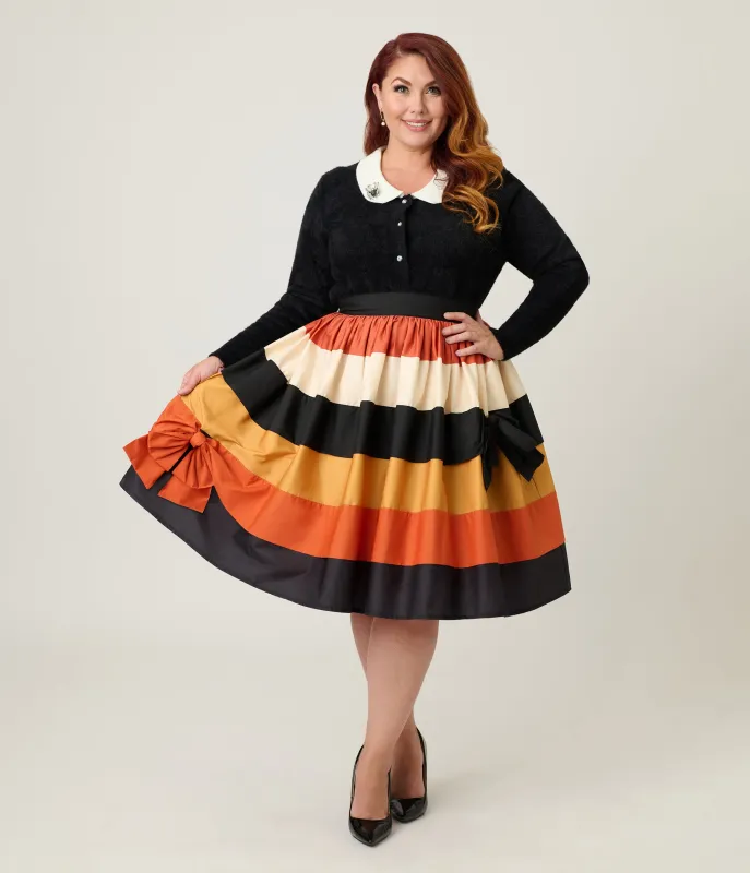 Unique Vintage Plus Size Candy Corn Stripe Gellar Swing Skirt sold by Unique Vintage