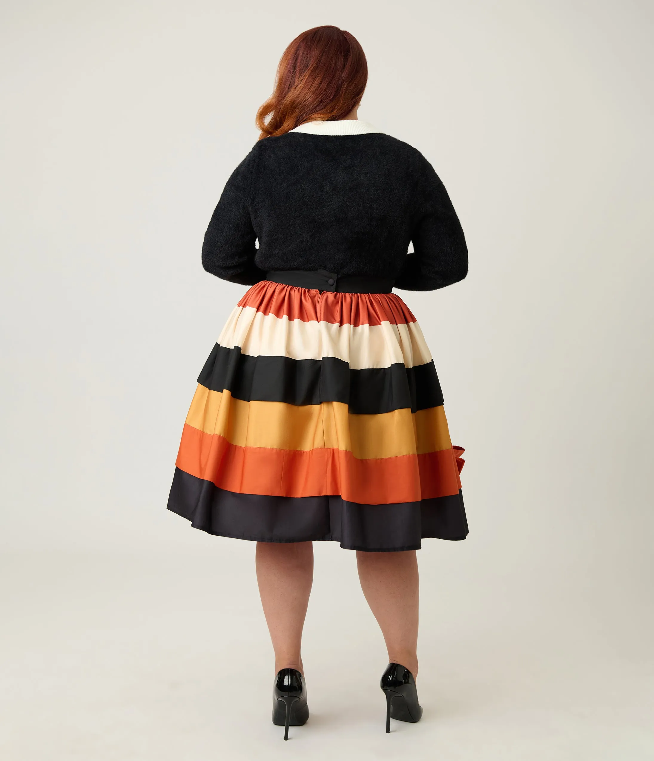 Unique Vintage Plus Size Candy Corn Stripe Gellar Swing Skirt sold by Unique Vintage product image thumbnail 3