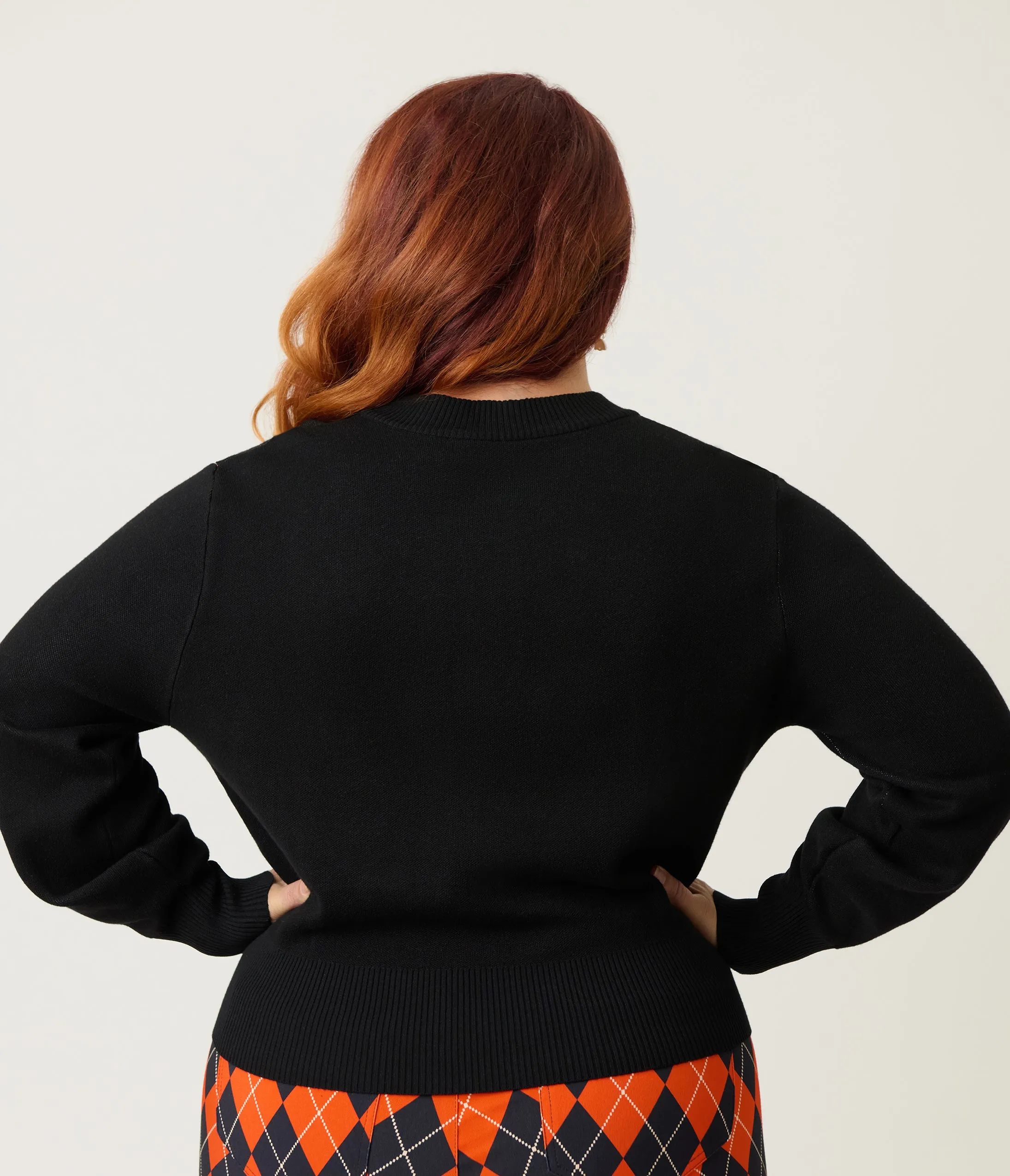 Unique Vintage Plus Size Black Spooky Cat Cropped Cardigan sold by Unique Vintage product image thumbnail 2