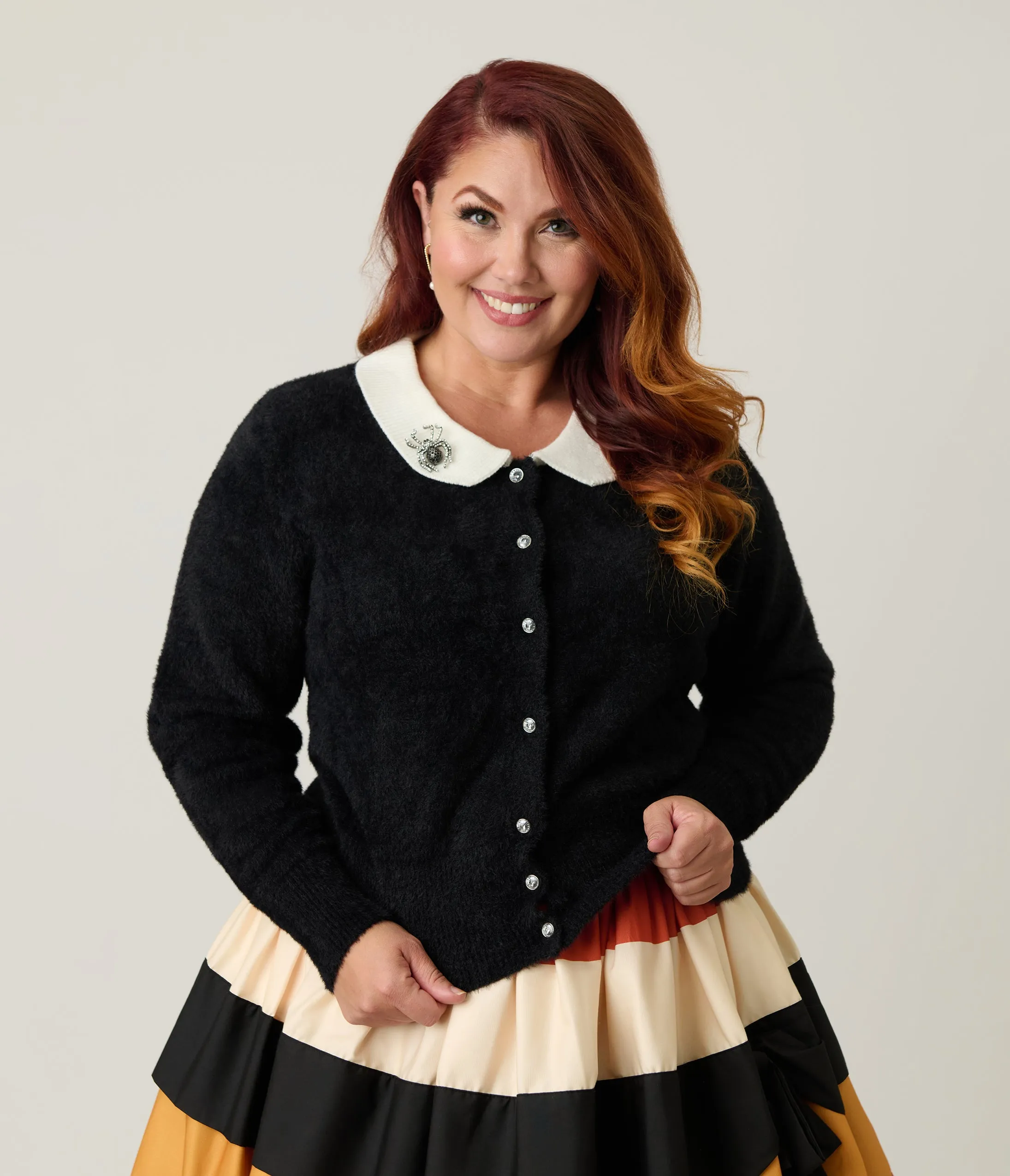 Unique Vintage Plus Size Black Spider Pin Cardigan sold by Unique Vintage product image thumbnail 3