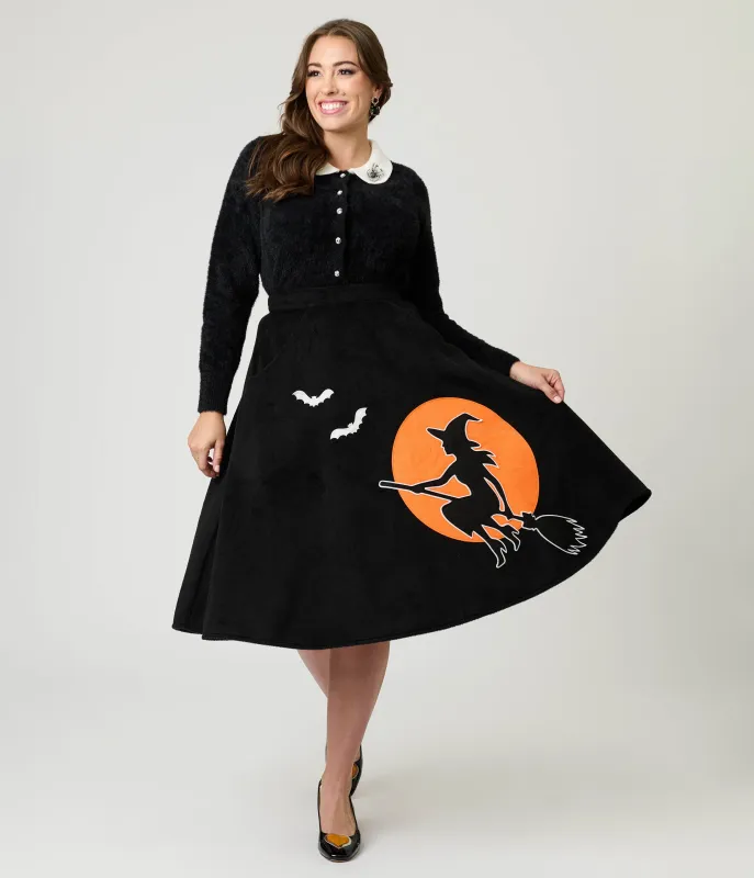Unique Vintage Flying Witch Soda Shop Swing Skirt sold by Unique Vintage