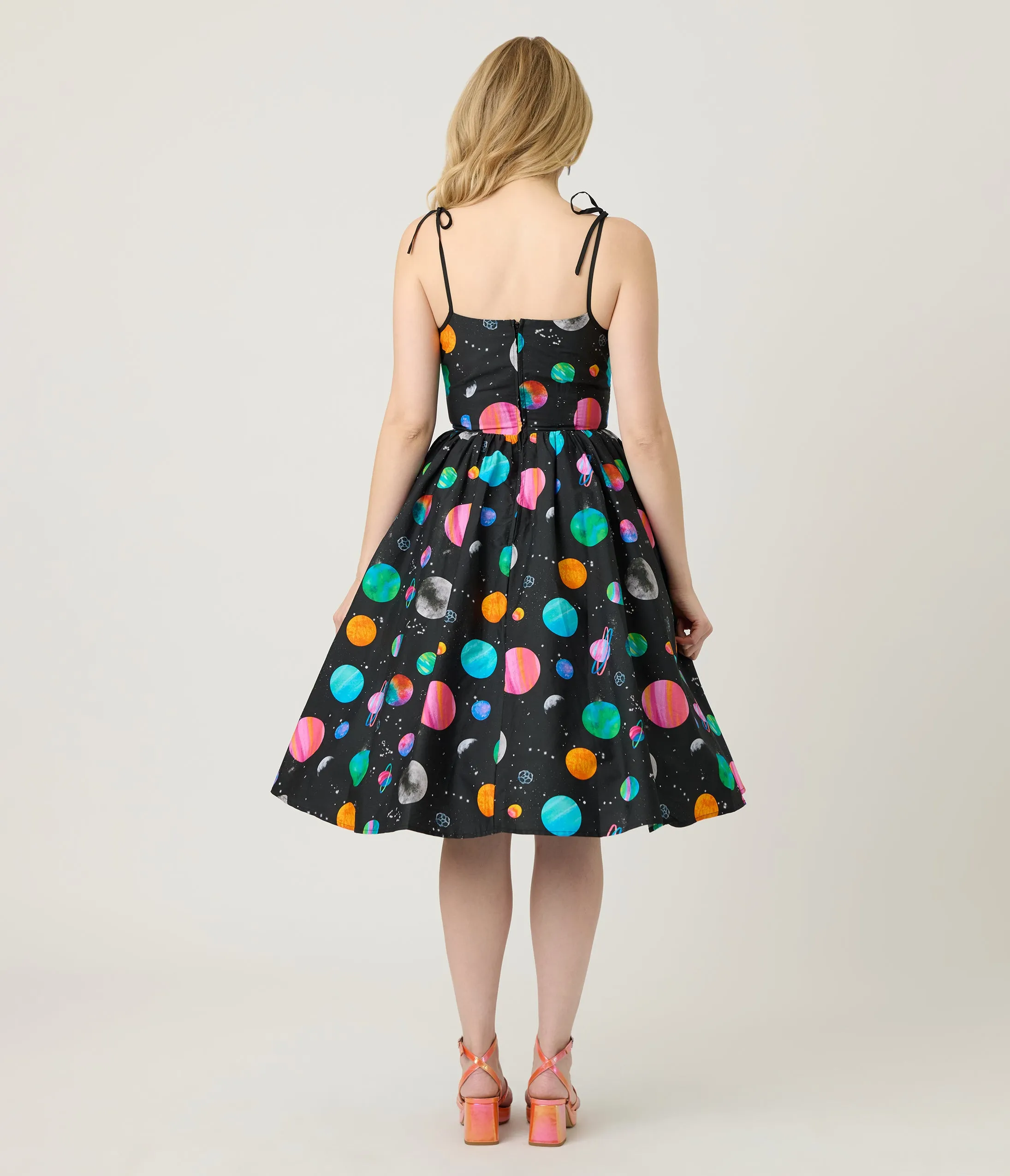 Unique Vintage Planets Print Sleeveless Cotton Swing Dress sold by Unique Vintage product image thumbnail 2