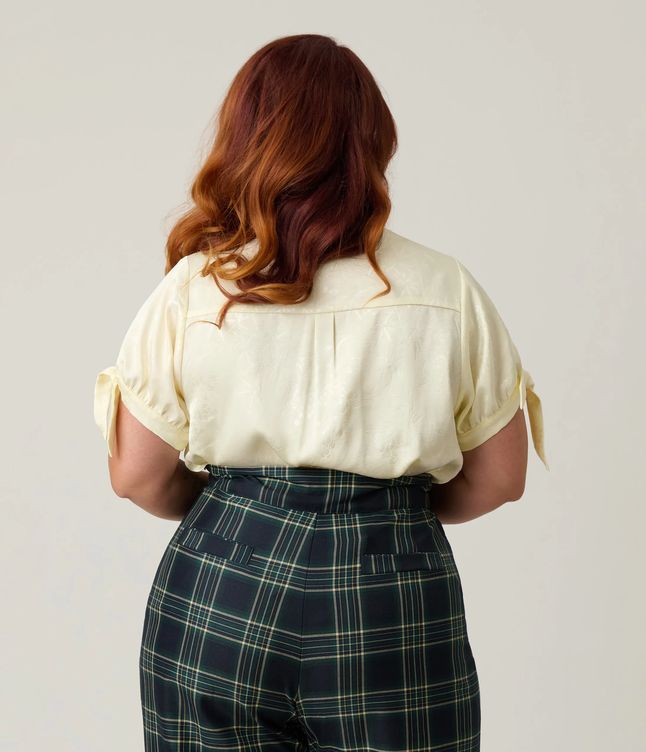 Unique Vintage Plus Size Ivory Jacquard Colvin Blouse sold by Unique Vintage product image thumbnail 2