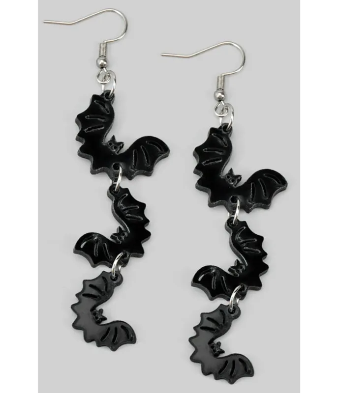 Triple Tiered Bat Drop Earrings sold by Unique Vintage