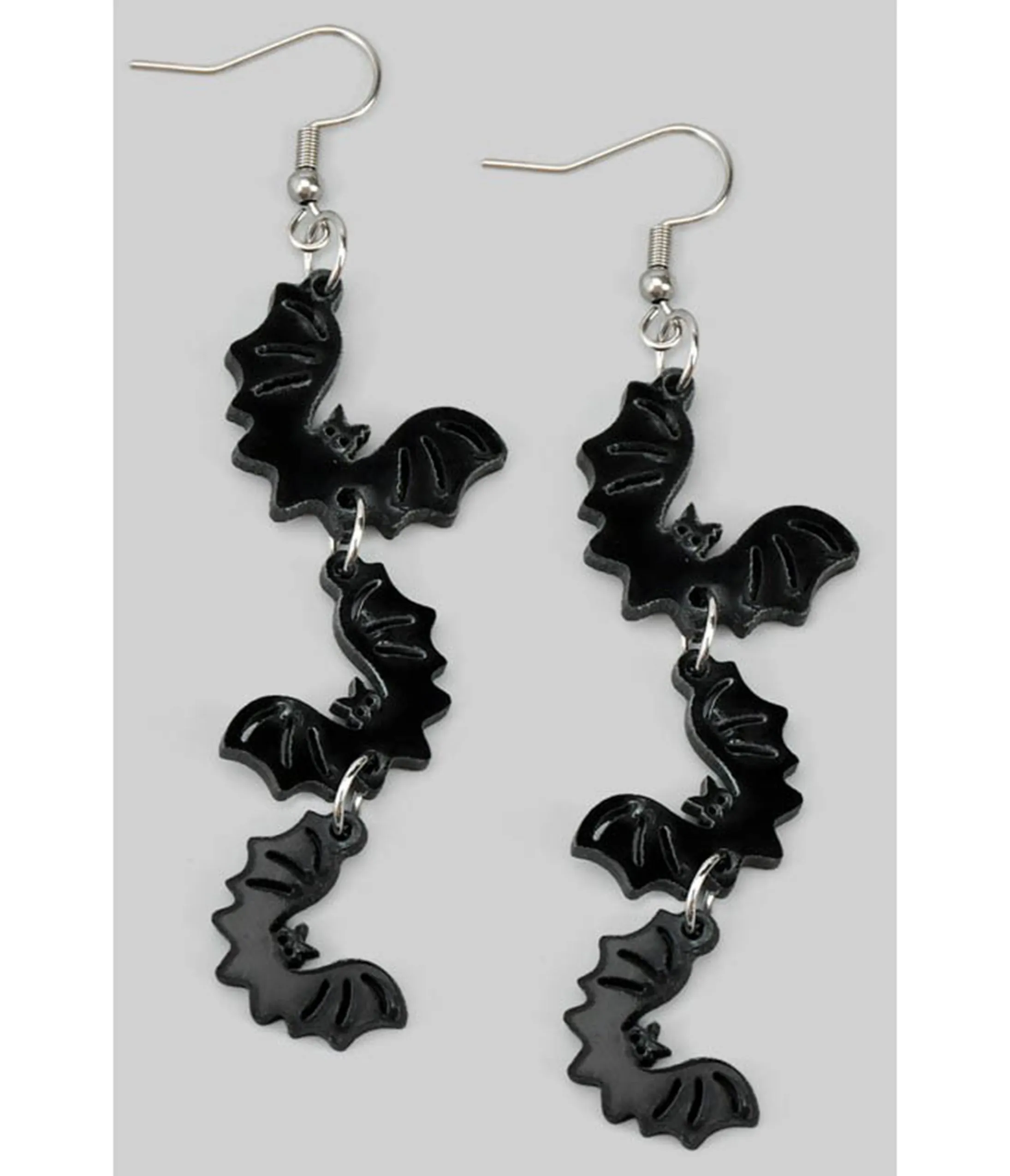 Triple Tiered Bat Drop Earrings sold by Unique Vintage