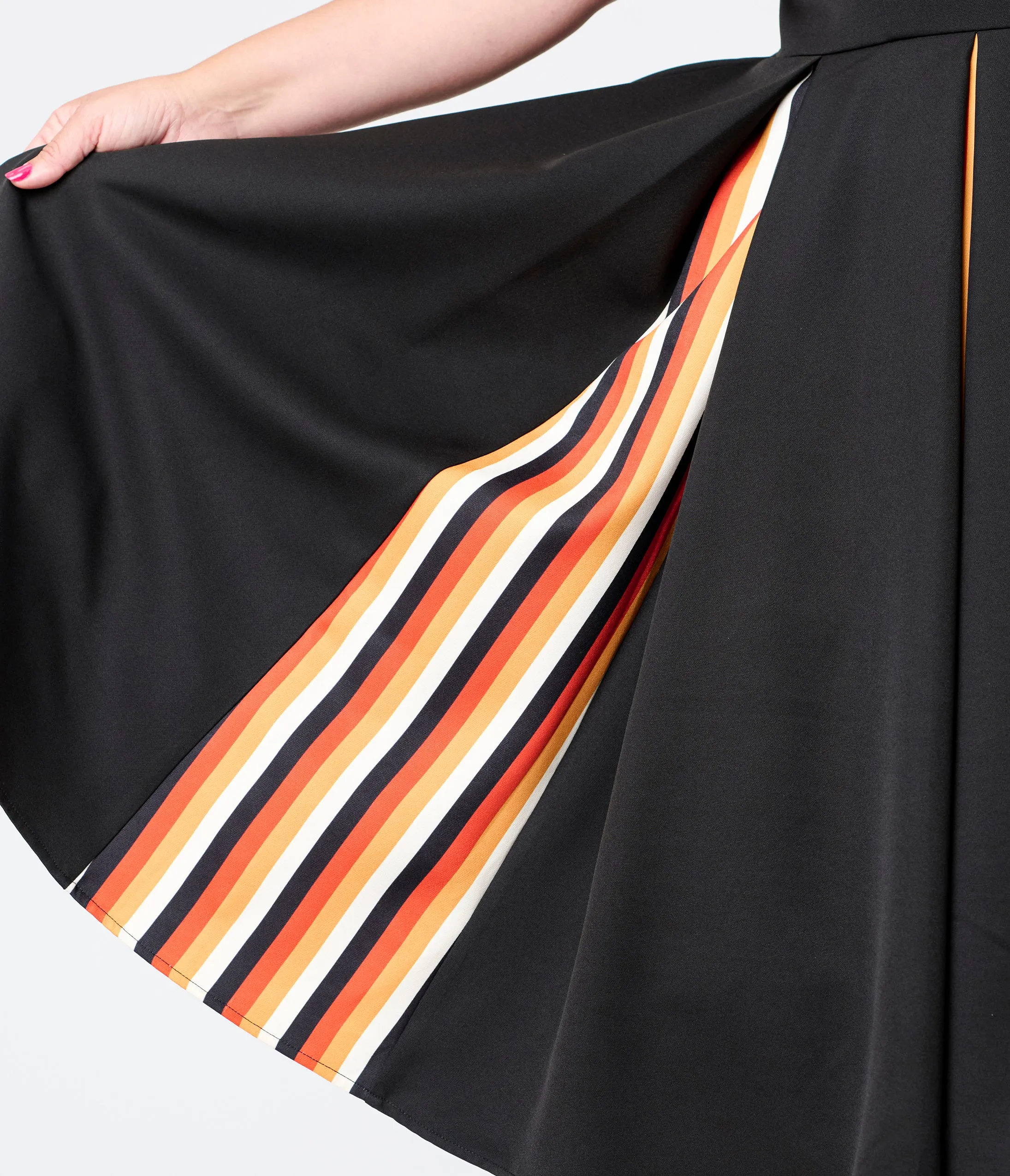 Unique Vintage Plus Size Black Halloween Stripe Swing Dress sold by Unique Vintage product image thumbnail 4