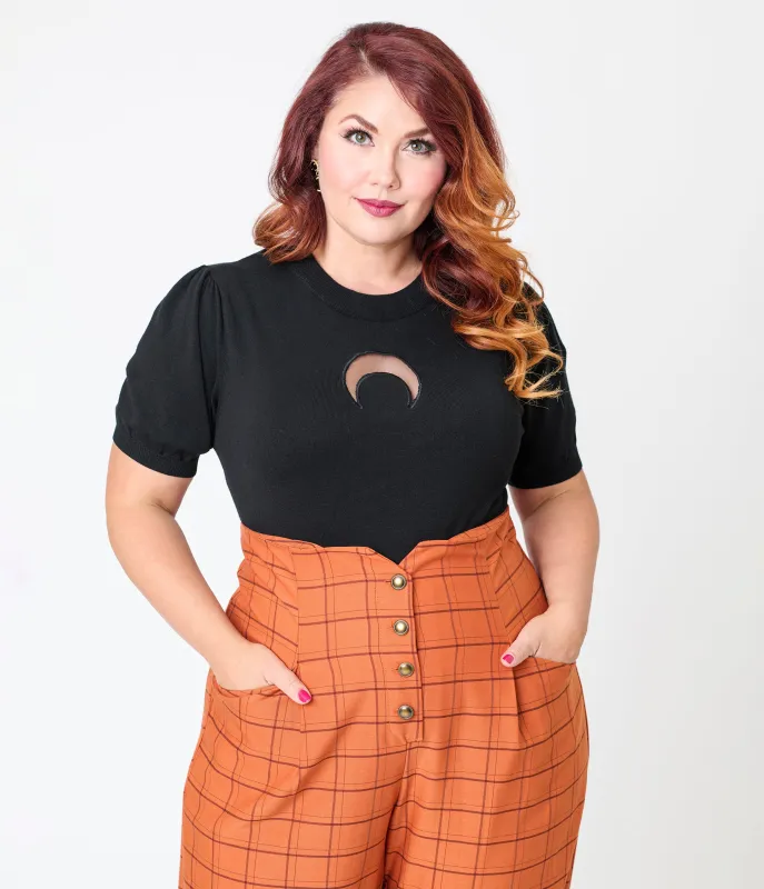 Smak Parlour Plus Size Black Moon Cutout Sweater sold by Unique Vintage