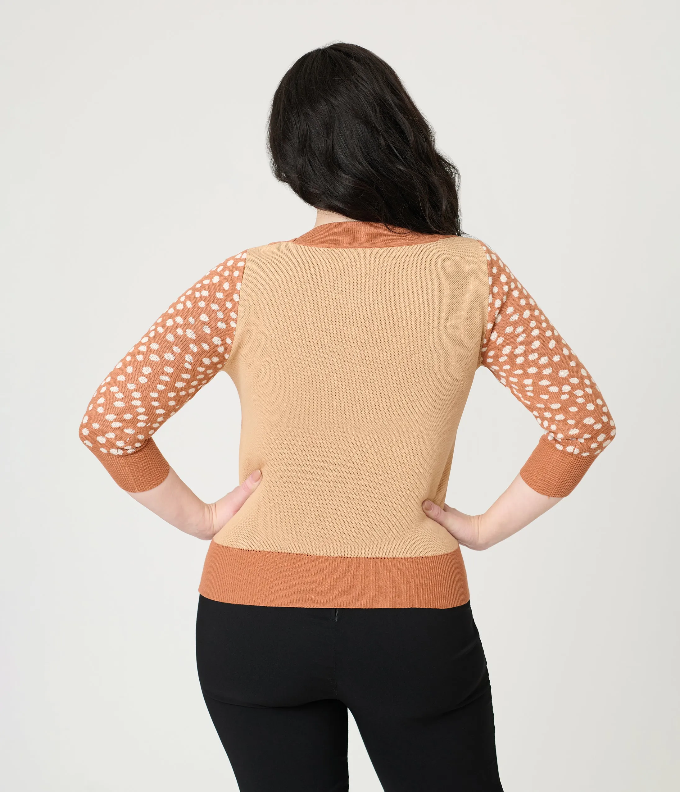 Unique Vintage Brown & Deer Sleeve Minou Sweater sold by Unique Vintage product image thumbnail 2