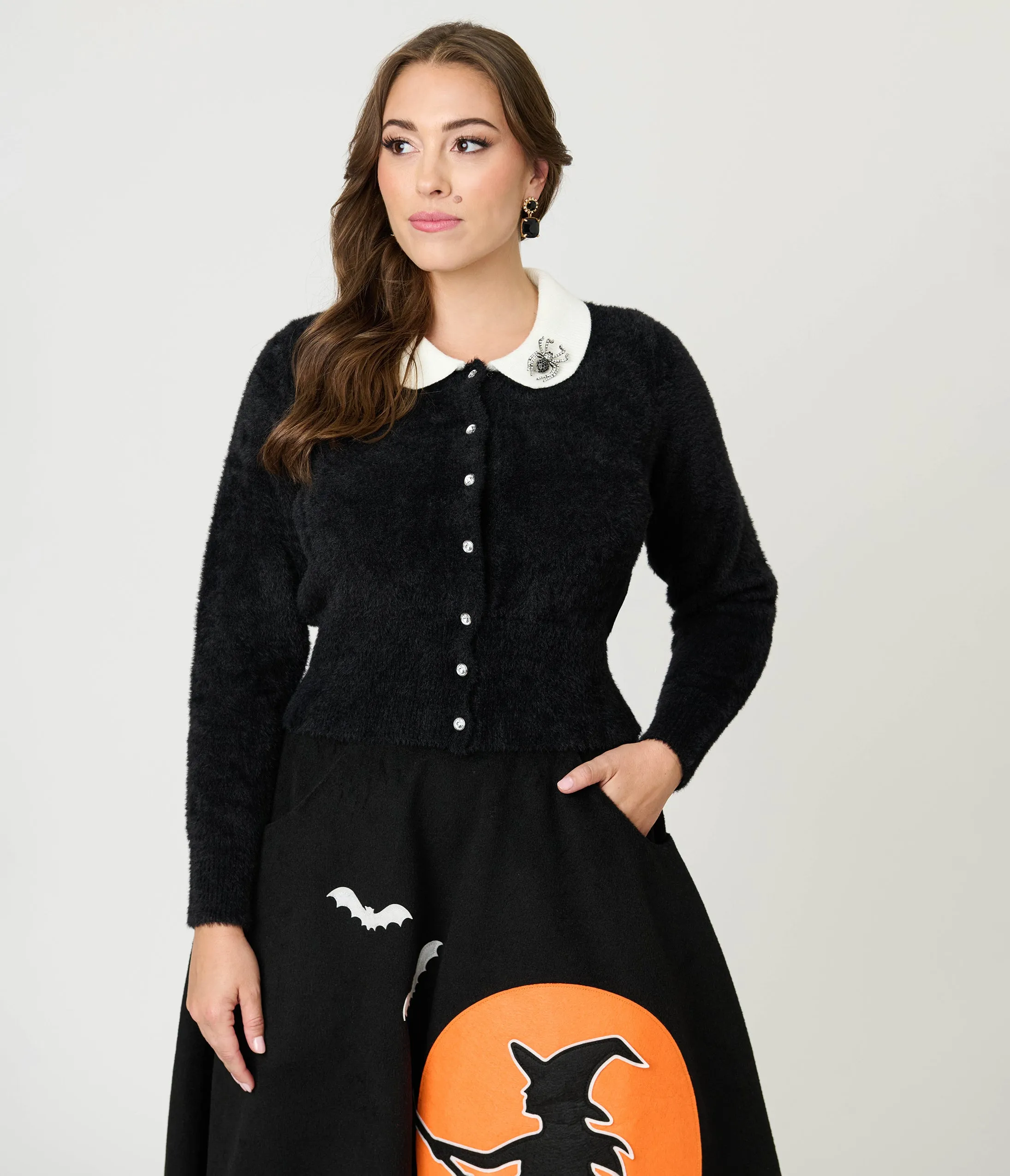 Unique Vintage Black Spider Pin Cardigan sold by Unique Vintage product image thumbnail 5