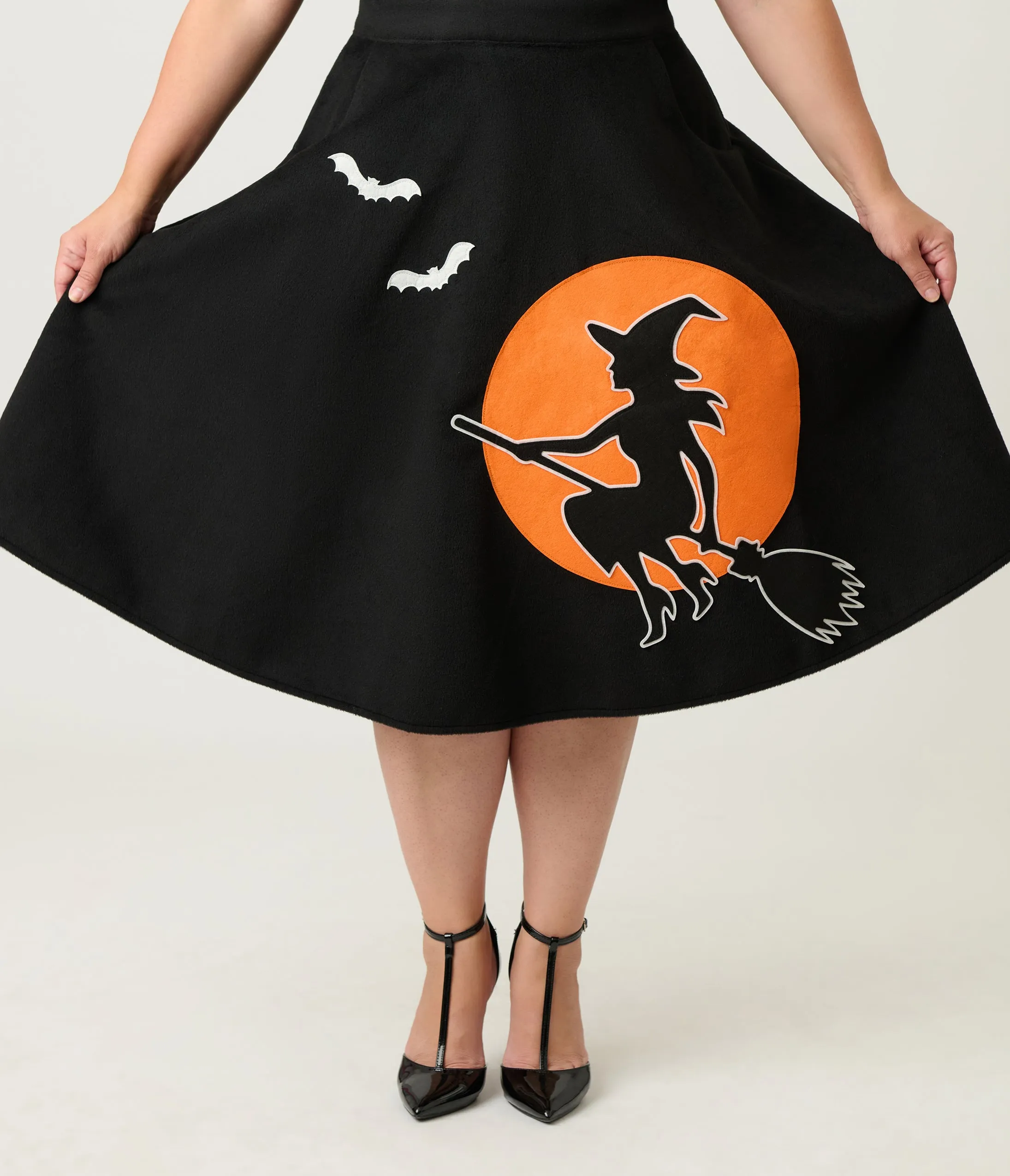 Unique Vintage Plus Size Flying Witch Soda Shop Swing Skirt sold by Unique Vintage product image thumbnail 2