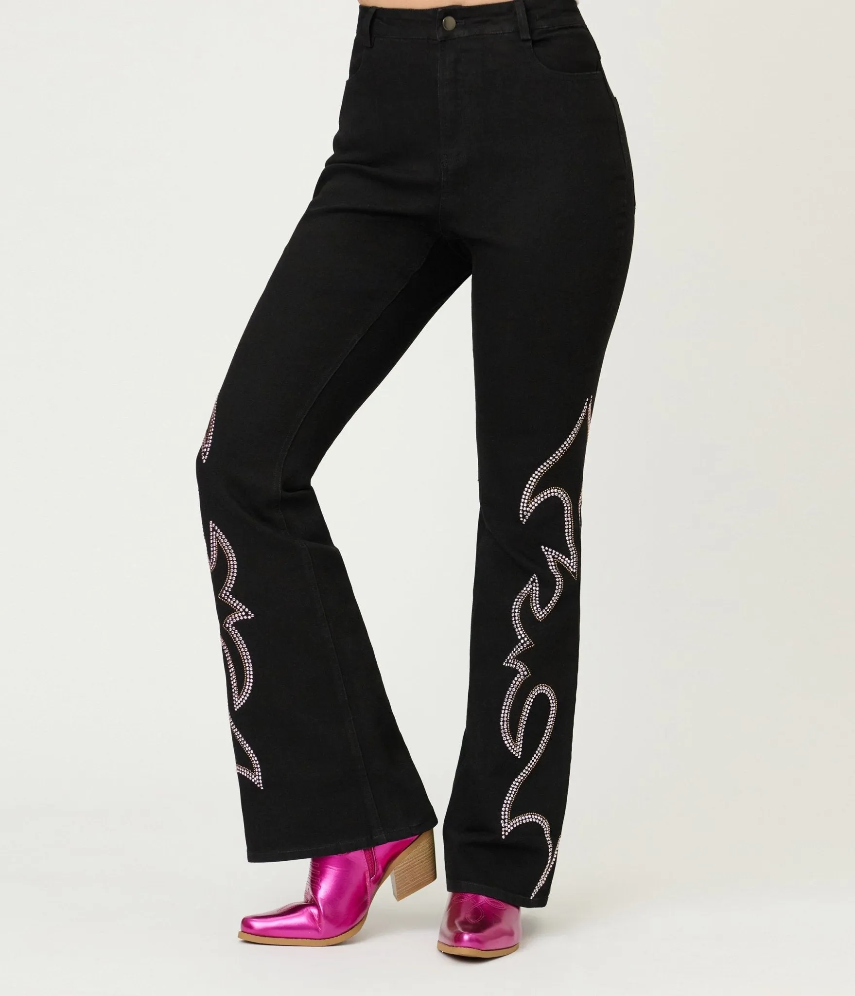 Embellished Black Denim Pants sold by Unique Vintage product image thumbnail 2