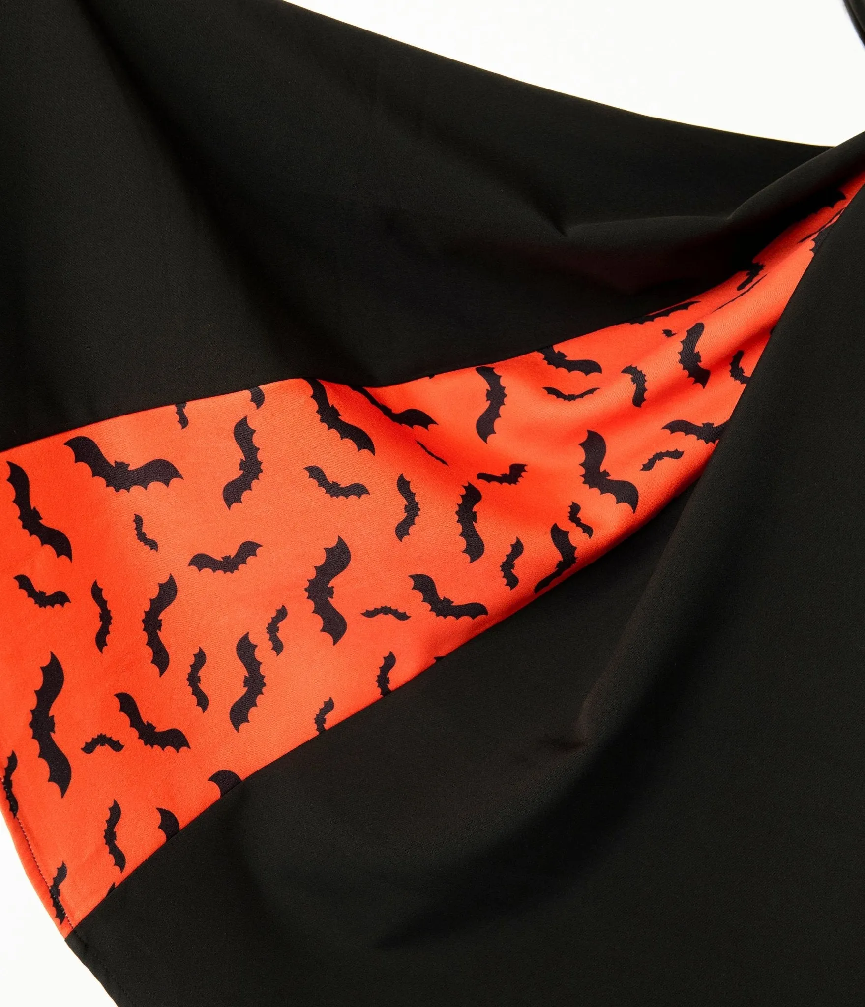 Unique Vintage Plus Size Black & Orange Bats Pleated Swing Skirt sold by Unique Vintage product image thumbnail 2