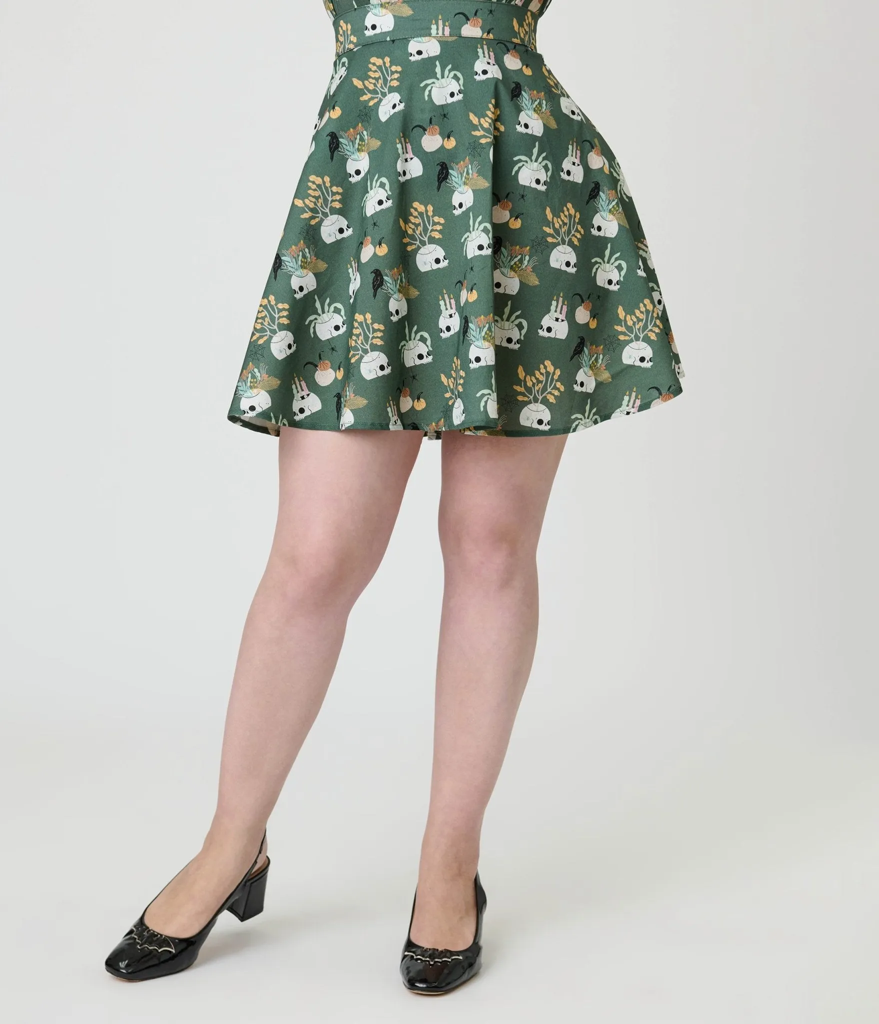 Retrolicious Skulls & Candles Skater Skirt sold by Unique Vintage product image thumbnail 2