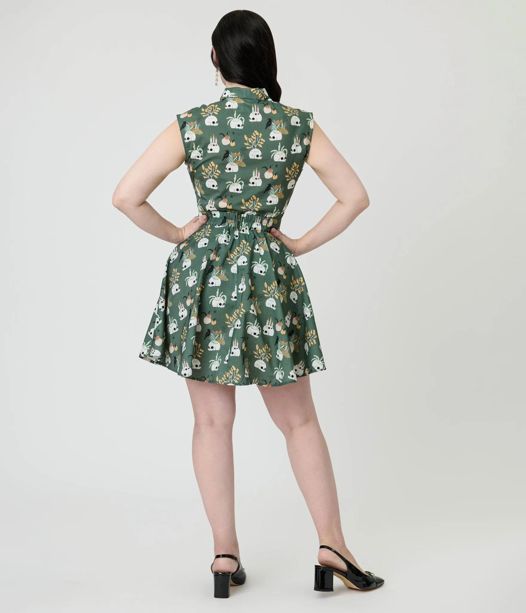 Retrolicious Skulls & Candles Skater Skirt sold by Unique Vintage product image thumbnail 3