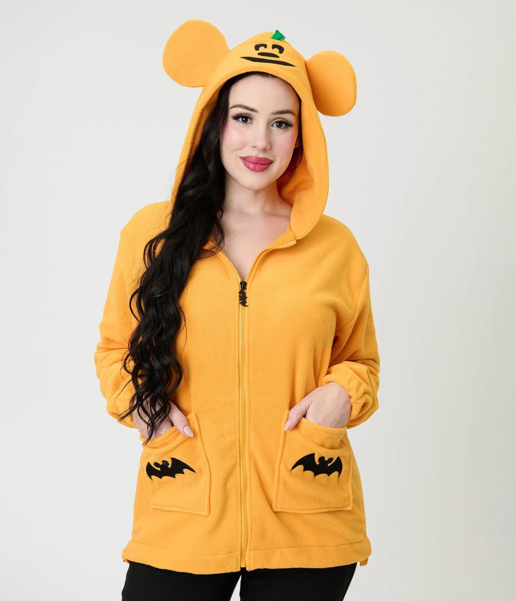 Cakeworthy Orange Mickey Pumpkin Hoodie sold by Unique Vintage product image thumbnail 3