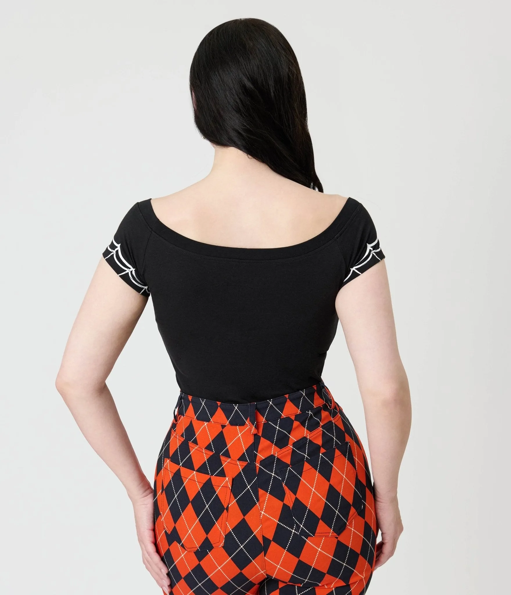 Black Spiderweb Off The Shoulder Top sold by Unique Vintage product image thumbnail 2