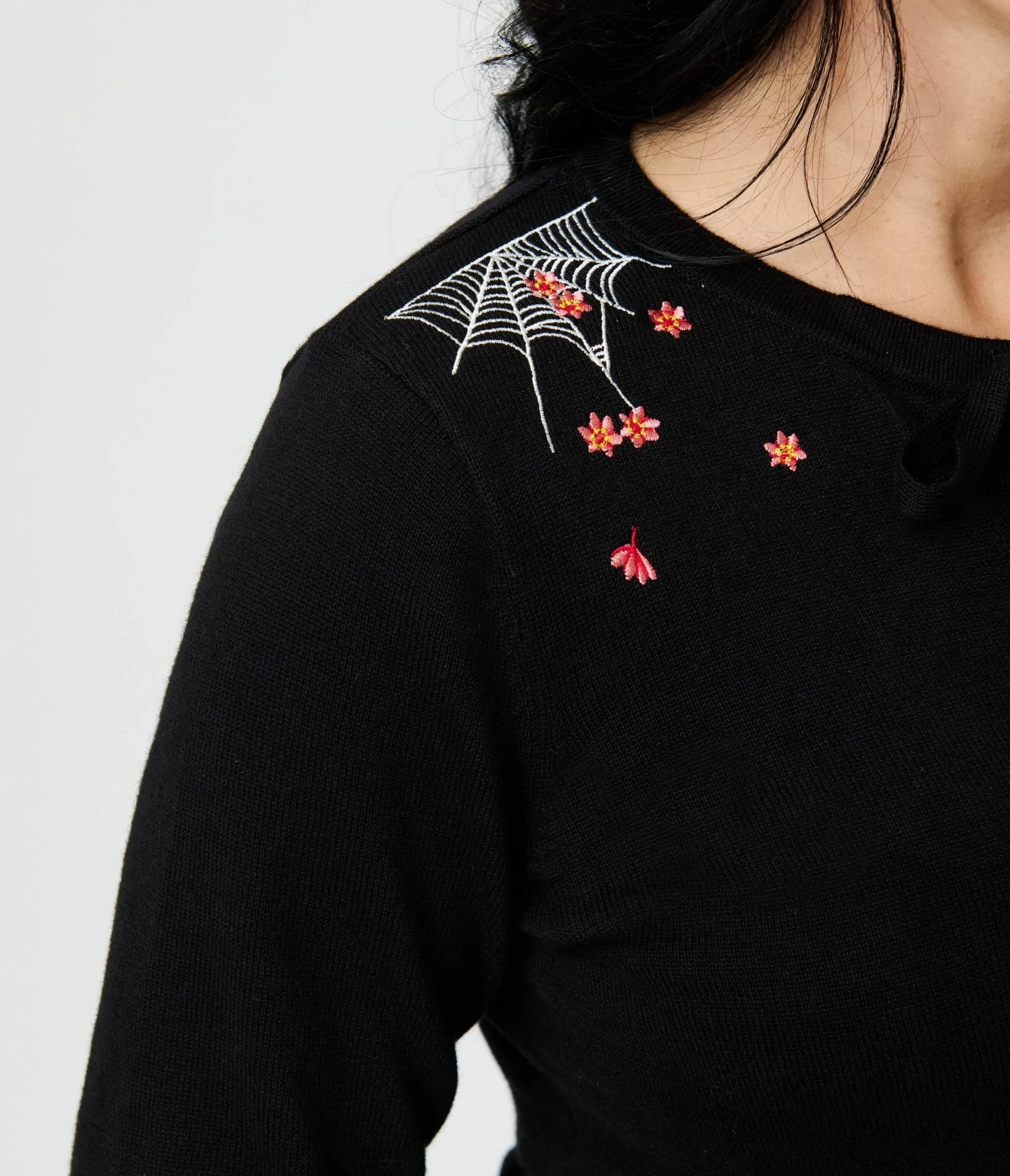 Royal Monk Black Spiderweb Cotton Cardigan sold by Unique Vintage product image thumbnail 4