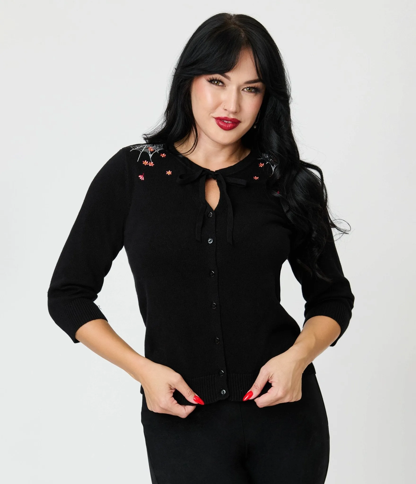 Royal Monk Black Spiderweb Cotton Cardigan sold by Unique Vintage product image thumbnail 3
