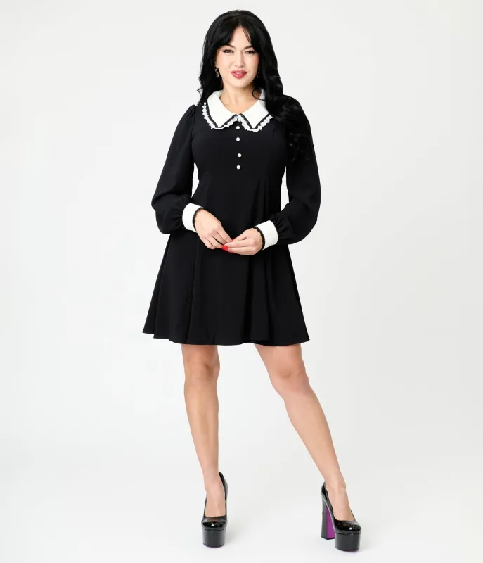 Hell Bunny Black Anastasia Mini Dress made by Unique Vintage