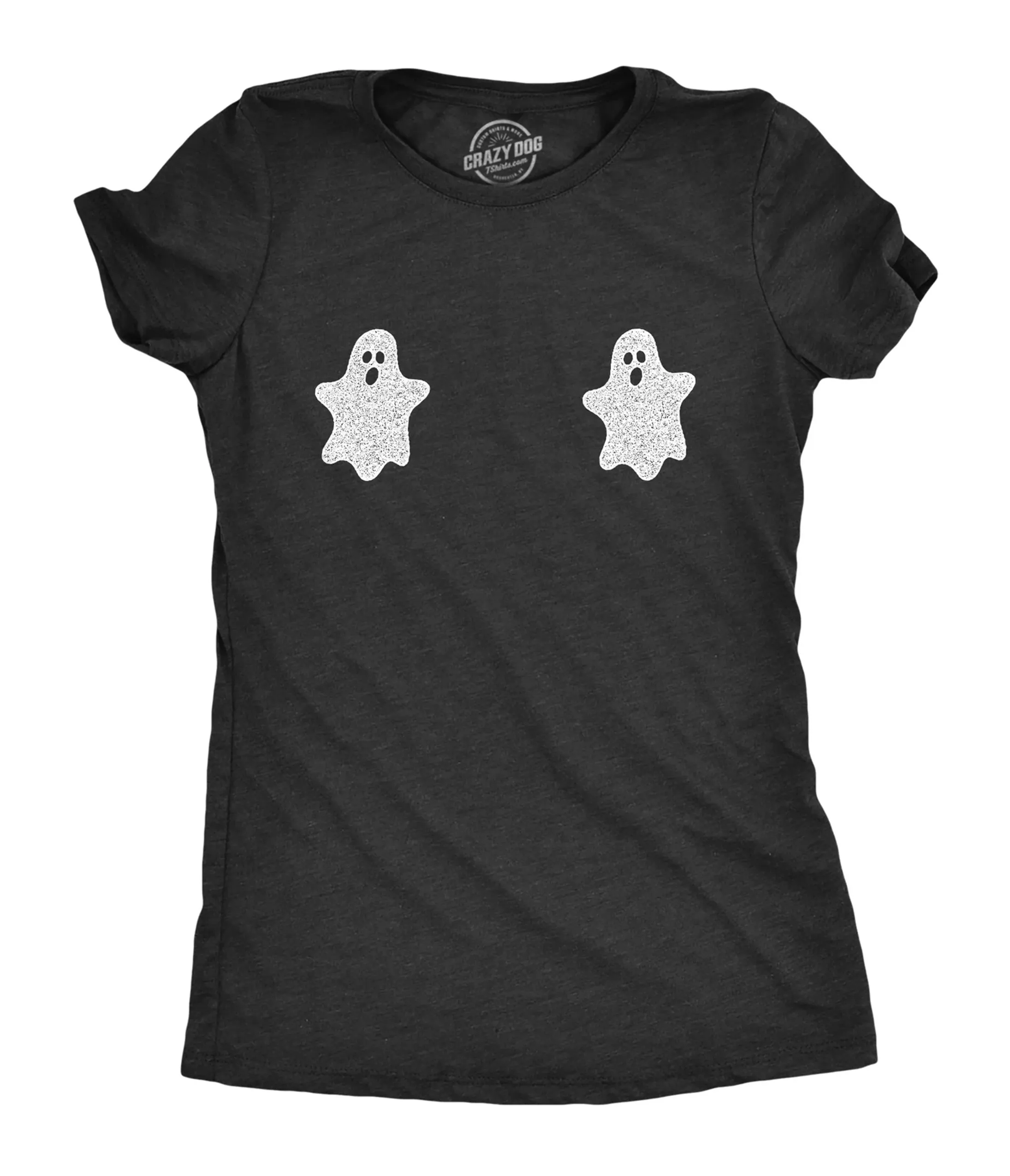 Black Ghost BOObies Fitted Graphic Tee sold by Unique Vintage